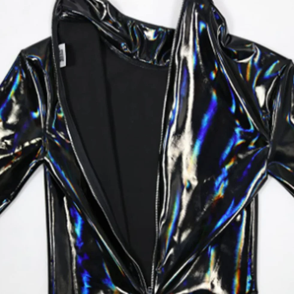 Sexy Uomo Latex Wet Look Catsuit Pelle Verniciata Bundle