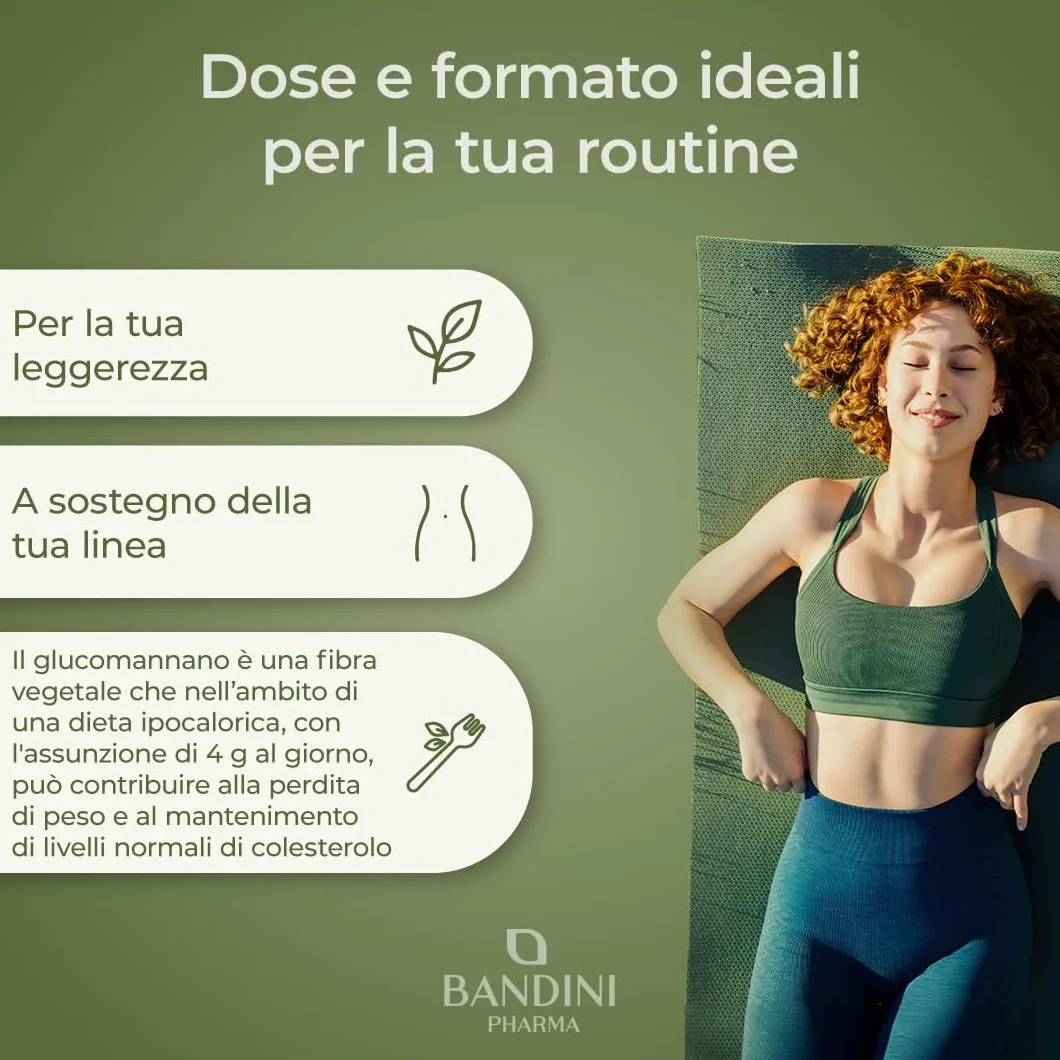 Bandini® GLUCOMANNANO FORTE 4.200 mg per Dose Giornaliera, 240 CAPSULE, Arricchito con Cromo, Vitamina B3 e Inulina, Integratore Alimentare con Formula Ad Alto Dosaggio, 100% Vegan, Made in Italy