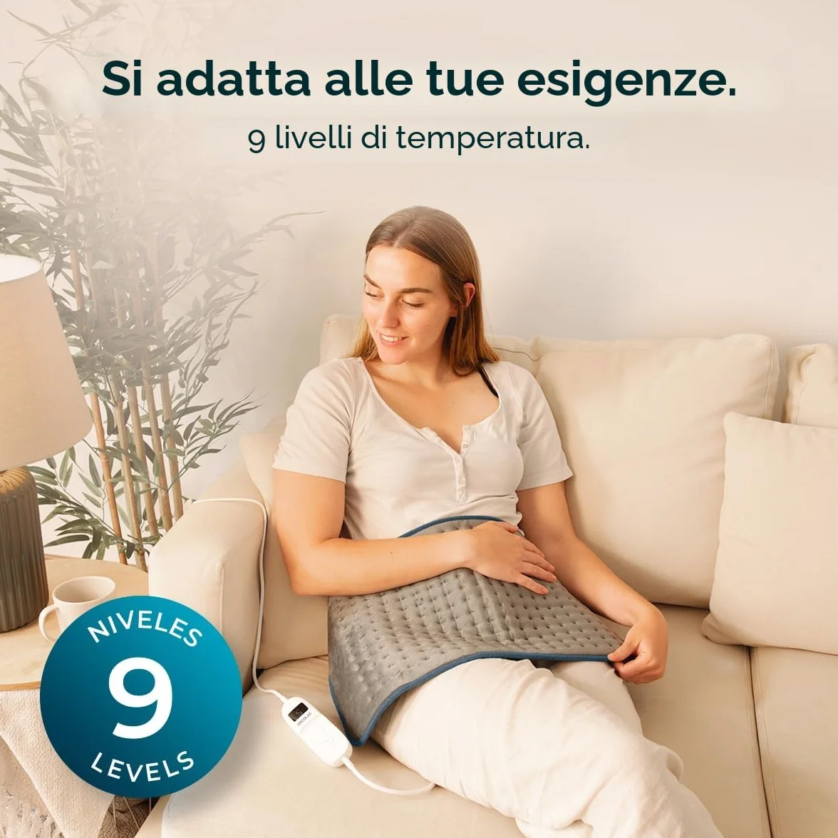 Cecotec HeatComfort 6000 termopad. Cuscinetto termico 30 x 60 cm, ideale per sollievo lombare, collo e spalle, con regolazione della temperatura e materiale morbido.
