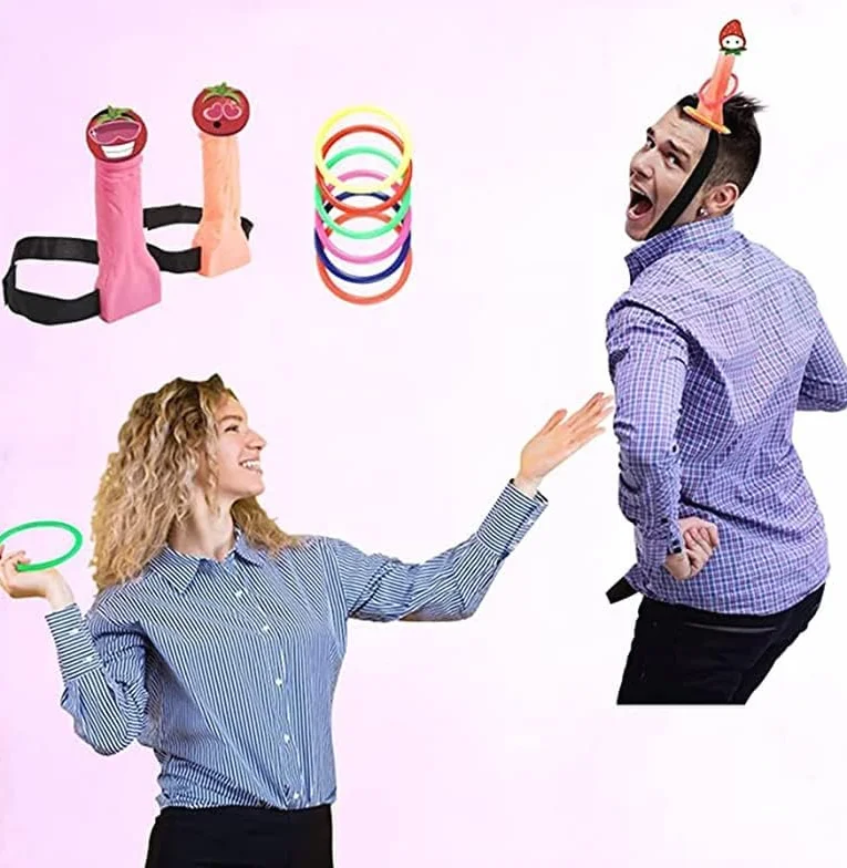 Gioco Lancio degli Anelli con 2 Piselli a Strappo, Addio al nubilato gadget pisello, Giochi addio al nubilato sposa e celibato