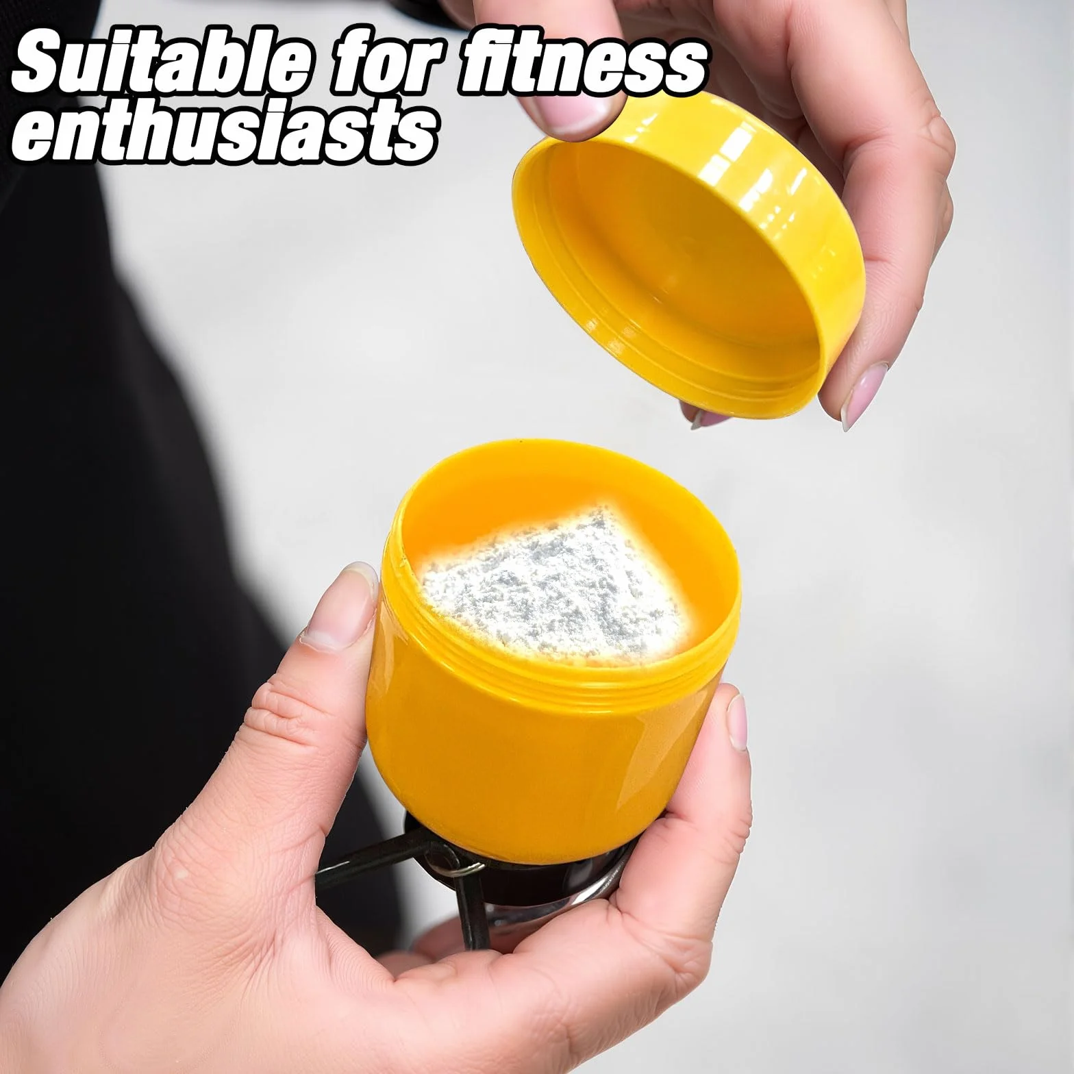 3 Piezas Porta Proteine, 200ml Porta Proteine in Polvere Ontenitore per Proteine Funnel con Moschettone per il Trasporto di Medicinali,Polvere Proteica,Pillole