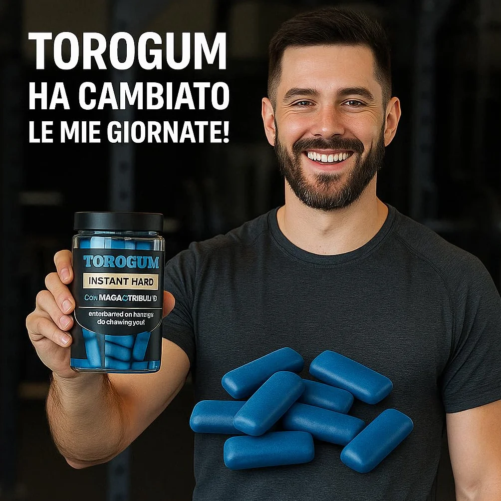 AlohaLabs ToroGum 60 PILLOLE BLU Integratore Uomo Forza Energia Resistenza Performance Massime Gomme Masticare Azione Rapida Potente Maca Taurina Tribulus Terrestris