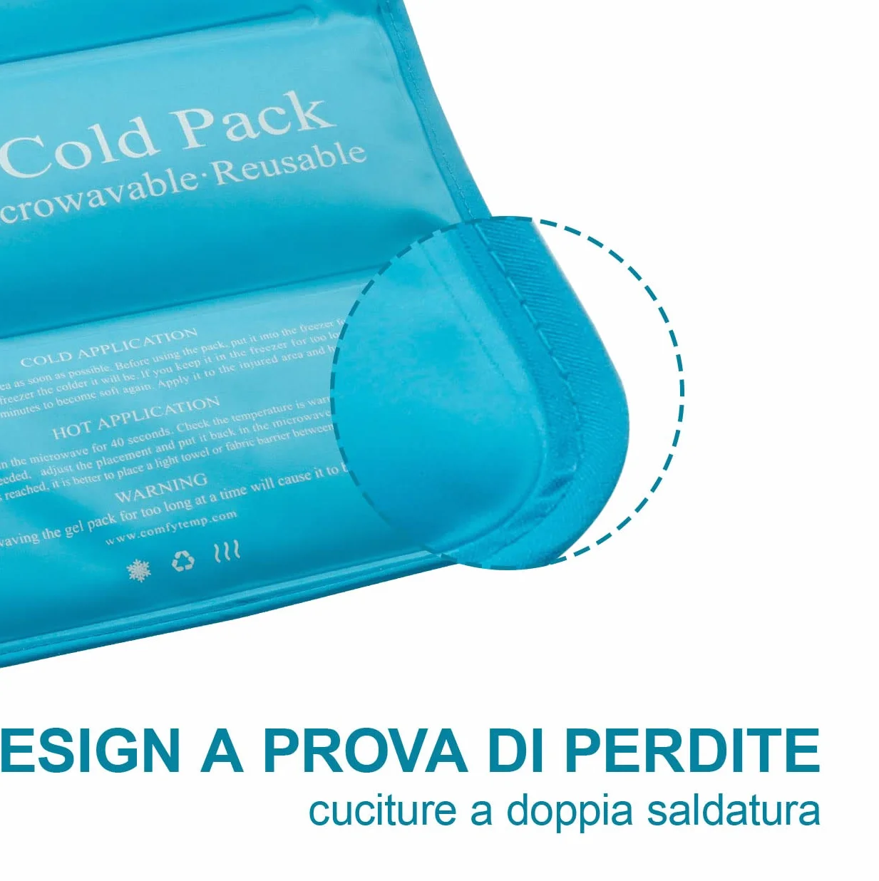 Comfytemp Impacco Ghiaccio Riutilizzabile 27x37cm Terapia Caldo Freddo Borsa Ghiaccio Ginocchio Schiena