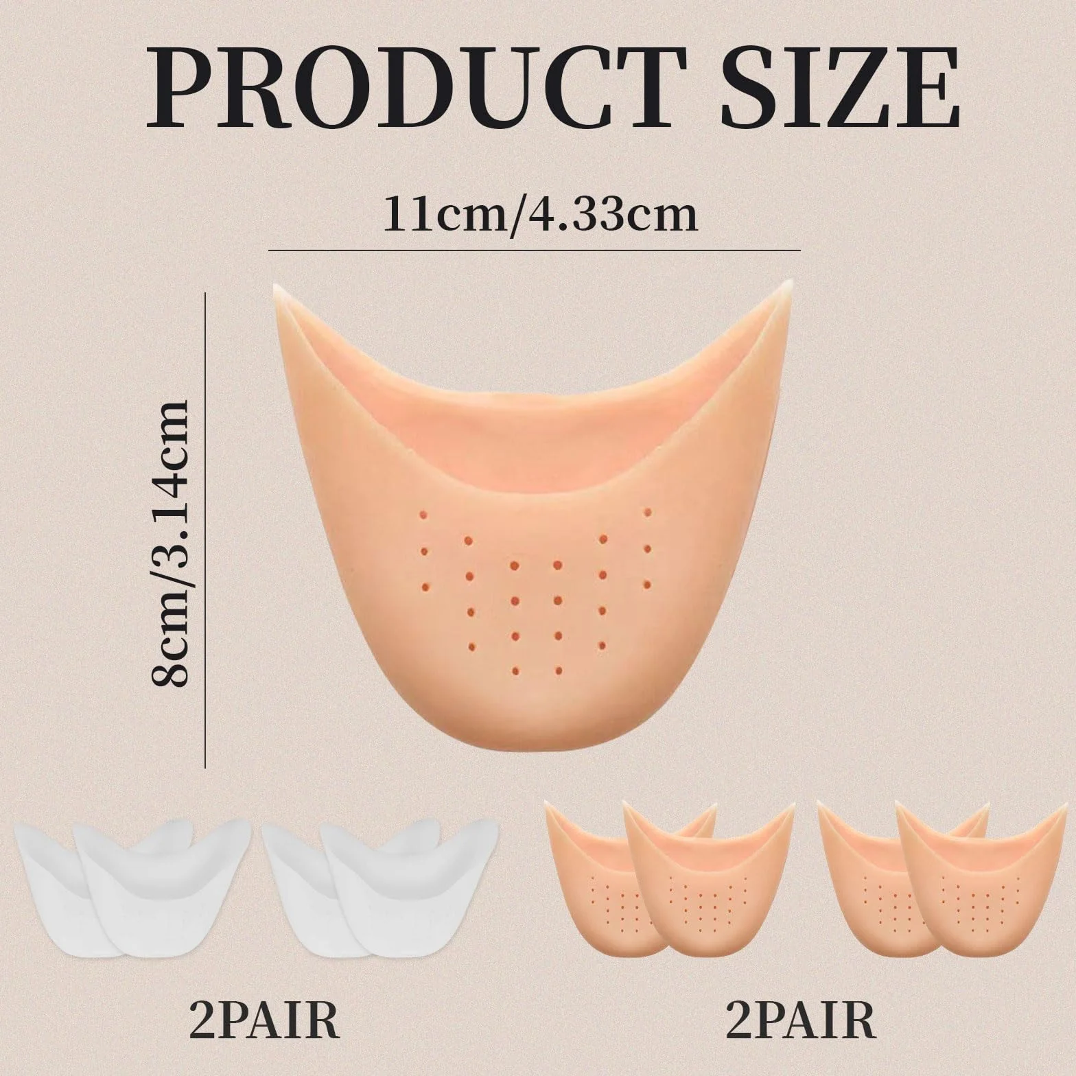 8 PCS Protezione Dita Piedi, Salvapunte in Silicone, Salvapunta per Scarpe a Punta Ballet e Danza Classica, Piede Suggerimento Manicotto