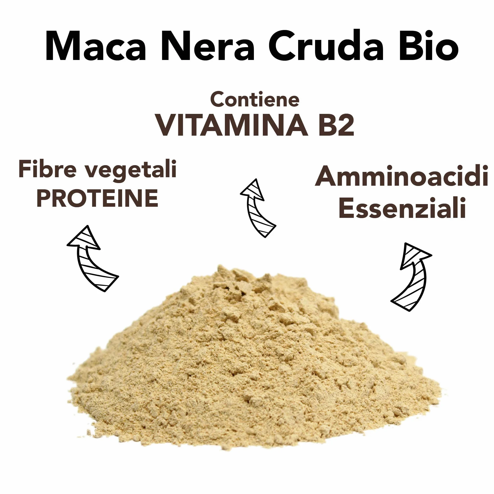 Cibocrudo Maca Nera Delle Ande In Polvere Biologico, Black Maca Powder Raw Organic, Provenienza Perù, Pura Al 100%, Fonte Di Amminoacidi, Acidi Grassi, Calcio, Fosforo, color Beige, 150 g