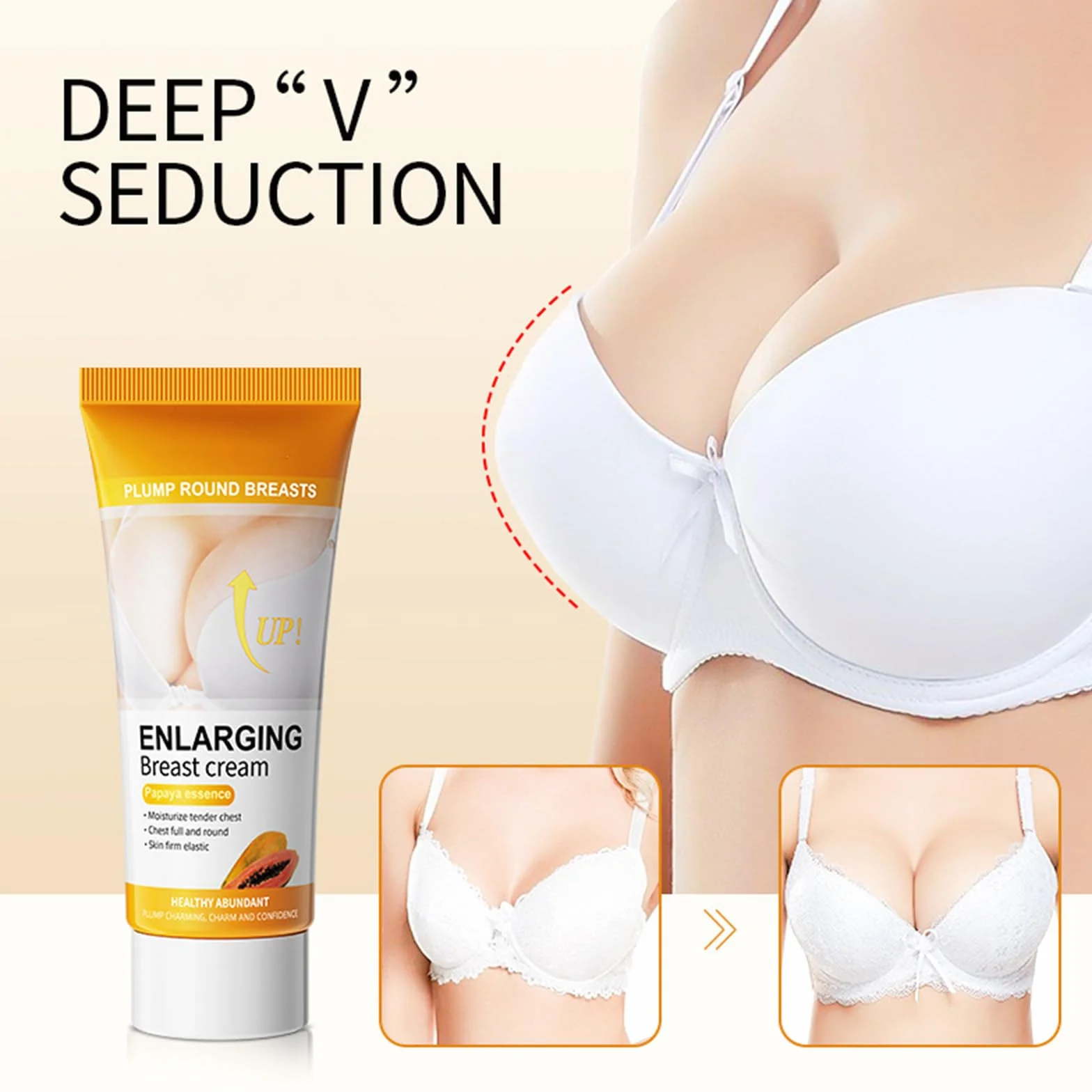 Crema Ingrandimento del Seno 60g, Crema per Sollevamento e Rassodare