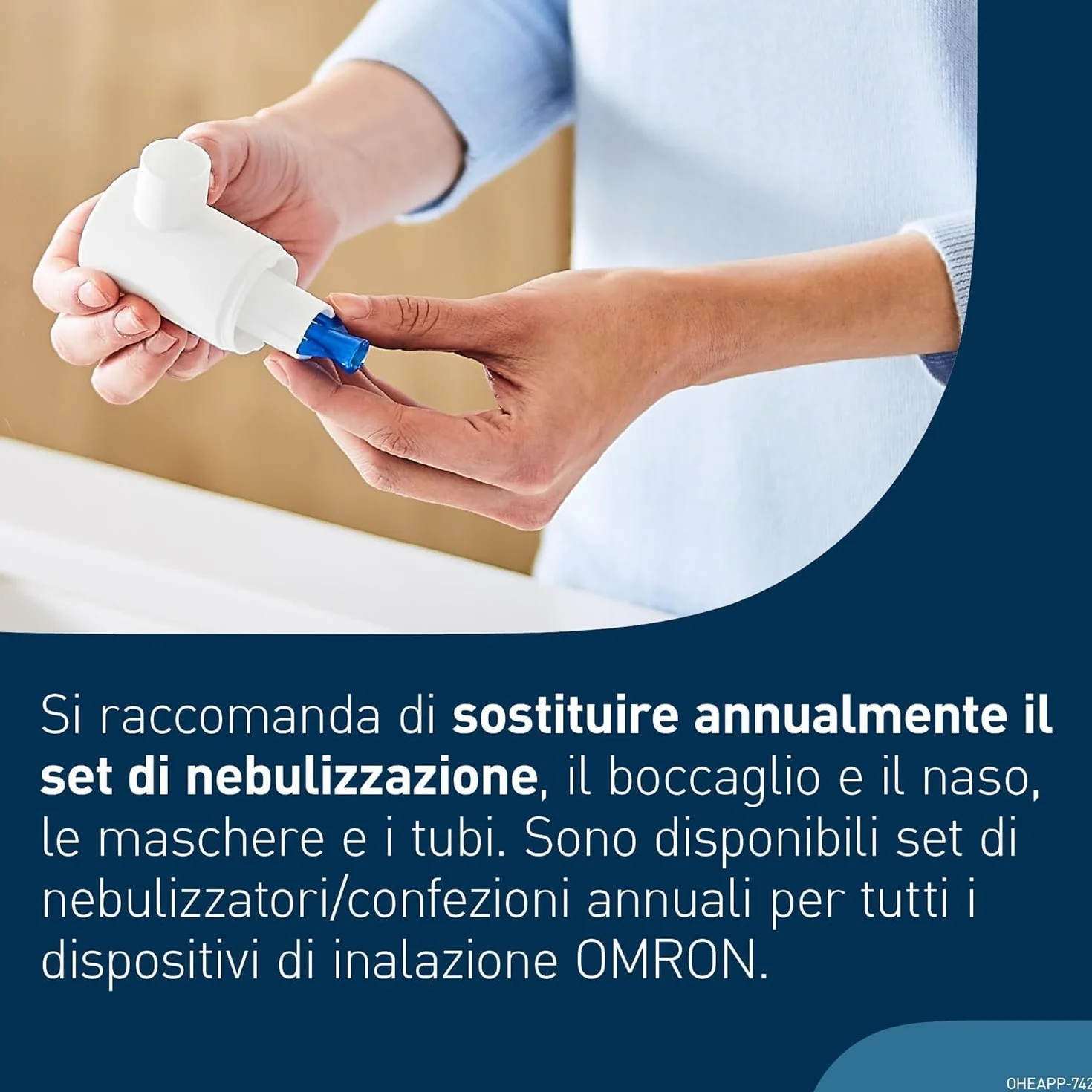 OMRON Aerosol X105 Advanced Nebulizzatore a Compressore per Adulti con Accessori