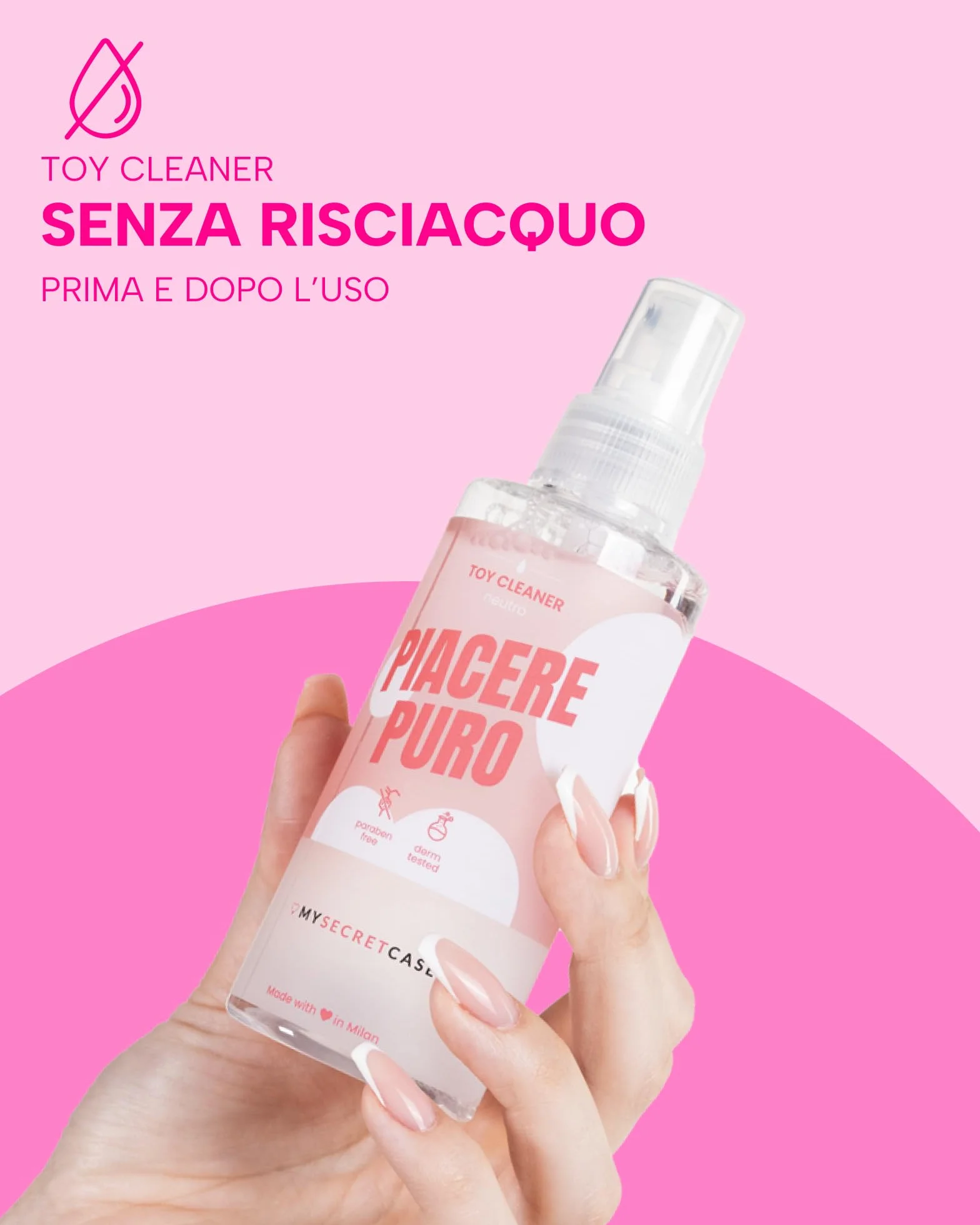 MySecretCase Detergente Disinfettante per Sextoys 150 ml, Toycleaner Antibatterico Antisettico
