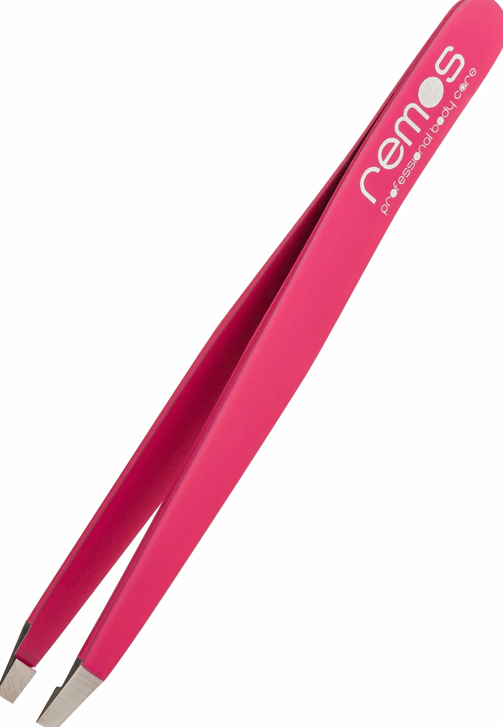 REMOS Pinzetta per sopracciglia in acciaio inox con punta dritta da 9,5 cm in fucsia