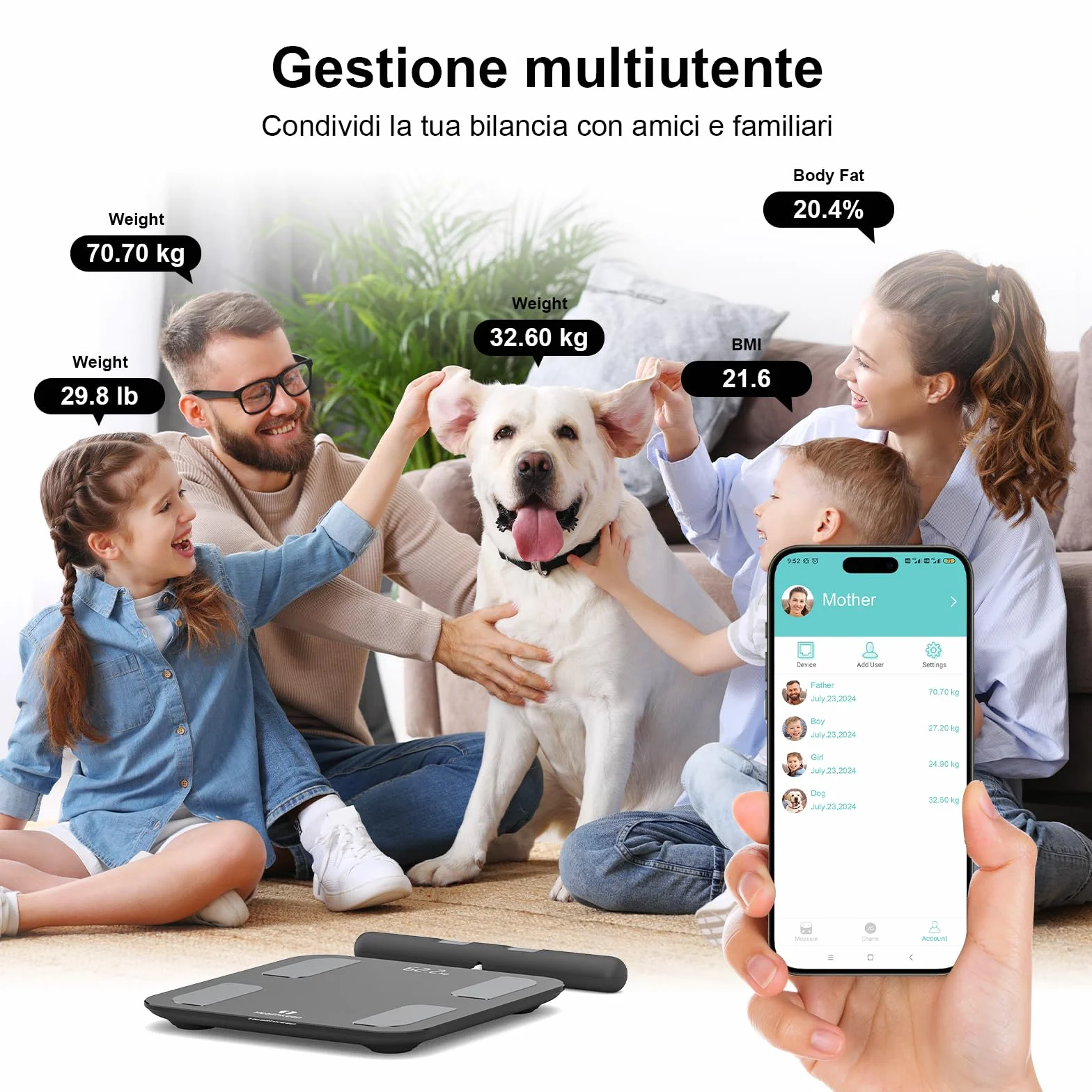 Bilancia Healthkeep Pesapersone Digitale 180kg 300x300mm LED Display Alta Precisione