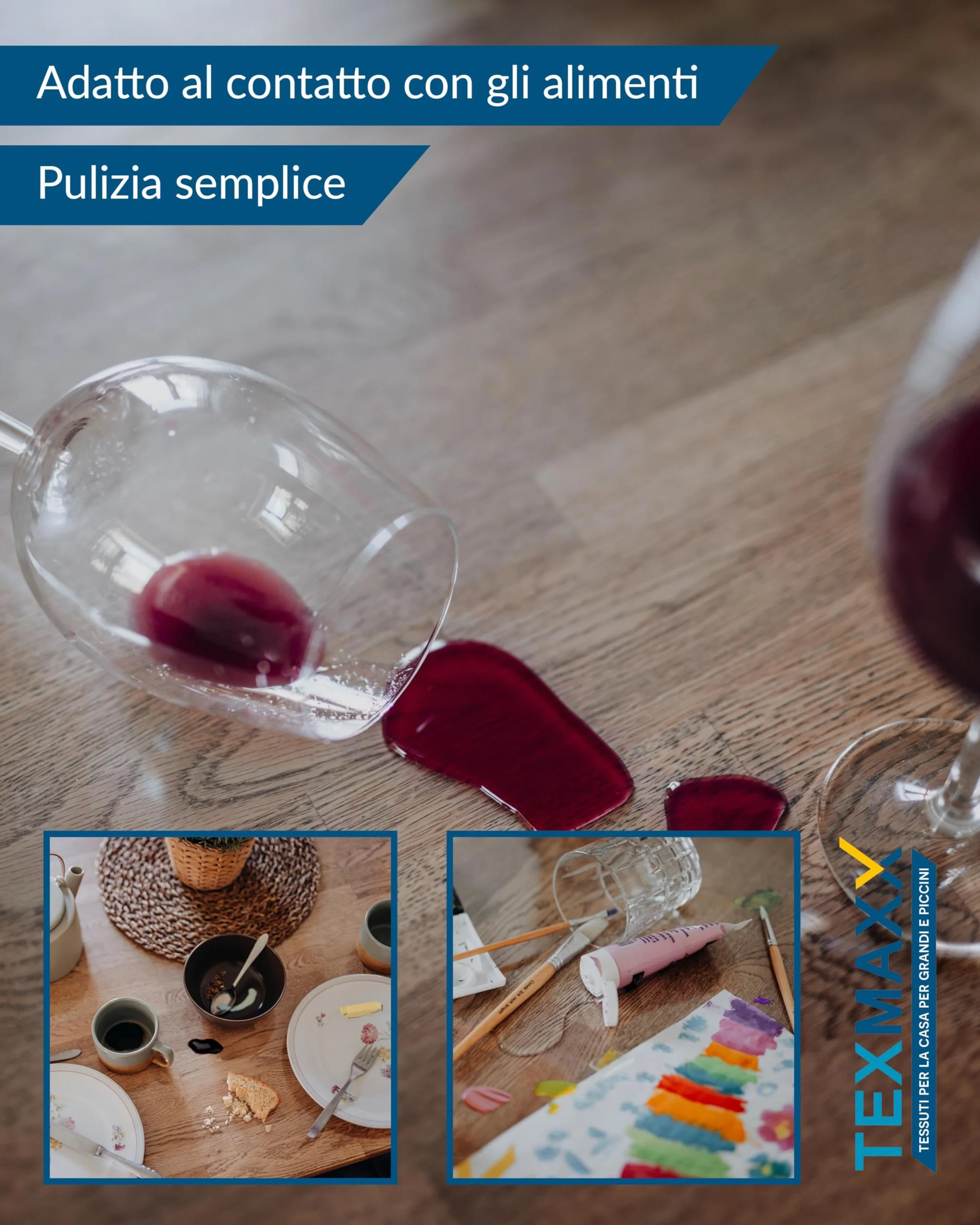 TEXMAXX pellicola trasparente per tavolo 2mm con bordo dritto - protezione tavolo pvc varie misure dimensioni - pellicolatavolo trasparente - 60 cm x 180 cm