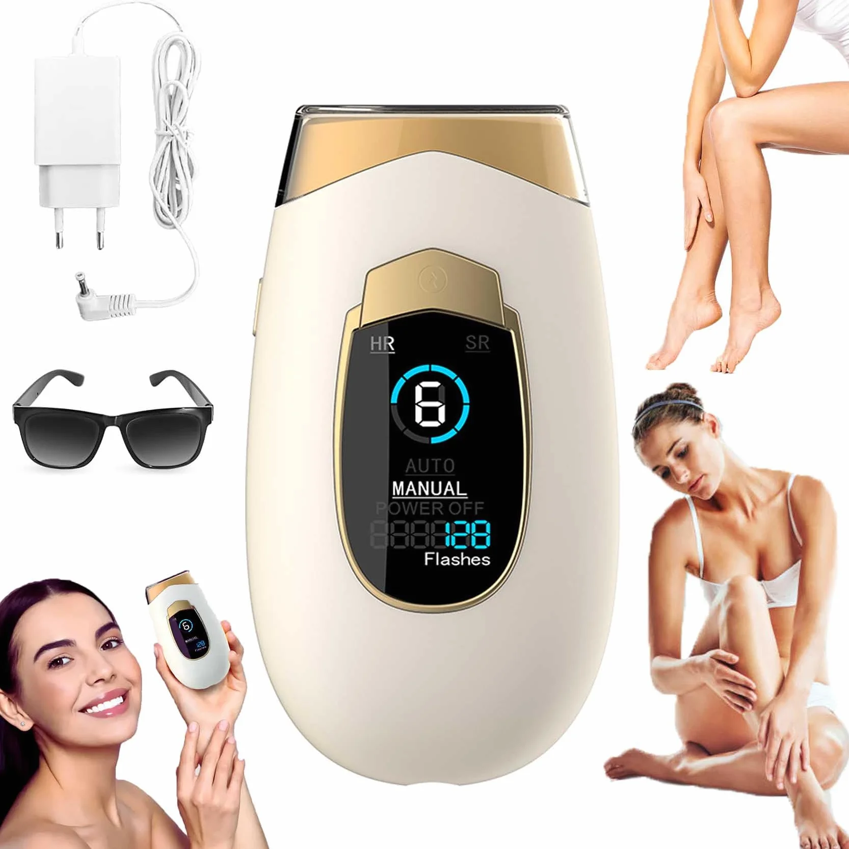 LumiSilk Lumina Luce Pulsata - Lumina Da LumiSilk Epilatore Luce Pulsata, Protettivo Epilatore LucePulsata, 6 Livelli Di Intensità-Indolore, Sicuro E Delicato, Adatto a Tutte Le Parti (Bianco)
