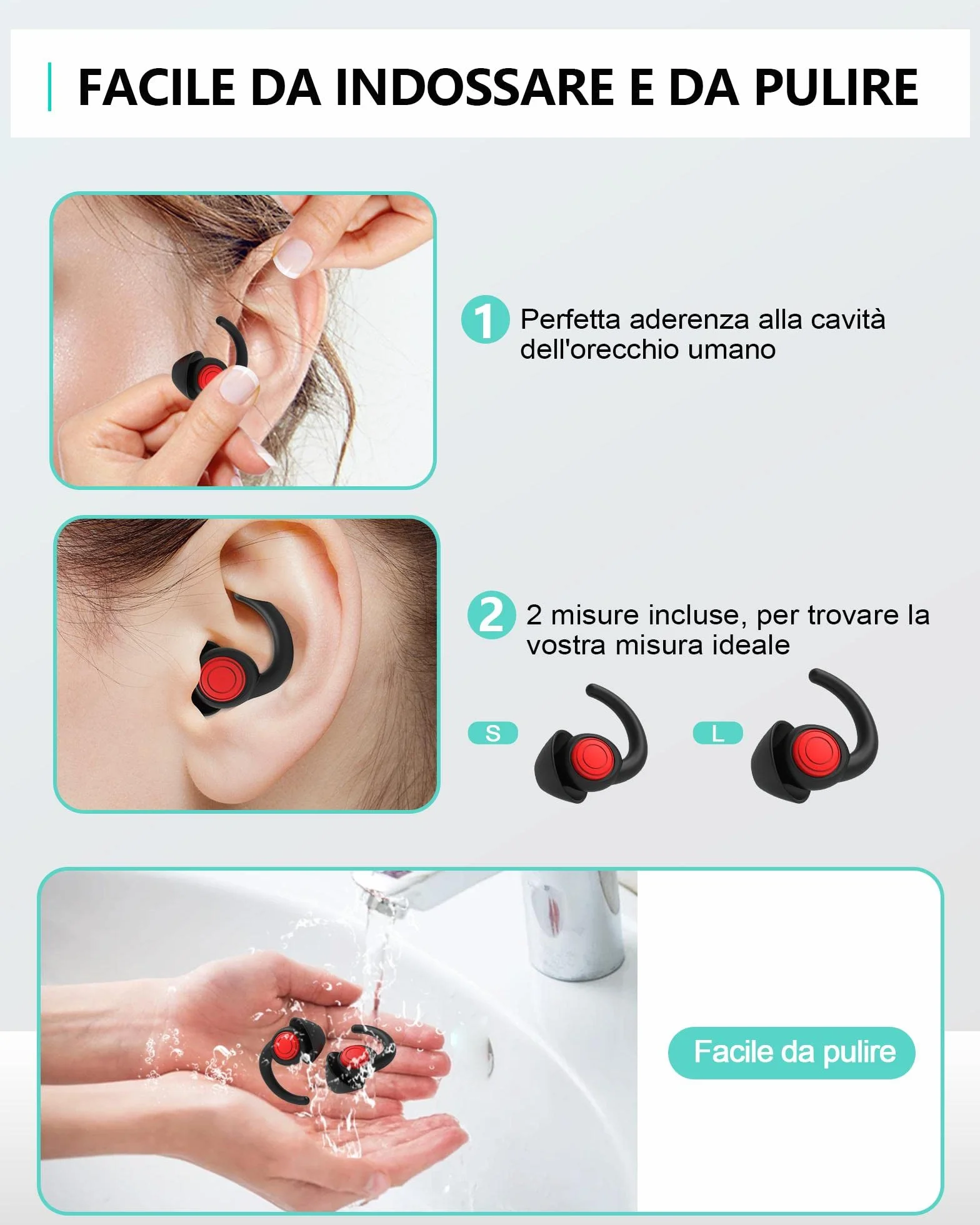 SUPCEAT Silicone Tappi Orecchie per Dormire, 2 Paia Tappi per le Orecchie Antirumore Lavabili Riutilizzabili per Sonno Leggero Riduci i rumori, per Lavoro, Feste, Studio, Discoteca, Concerti