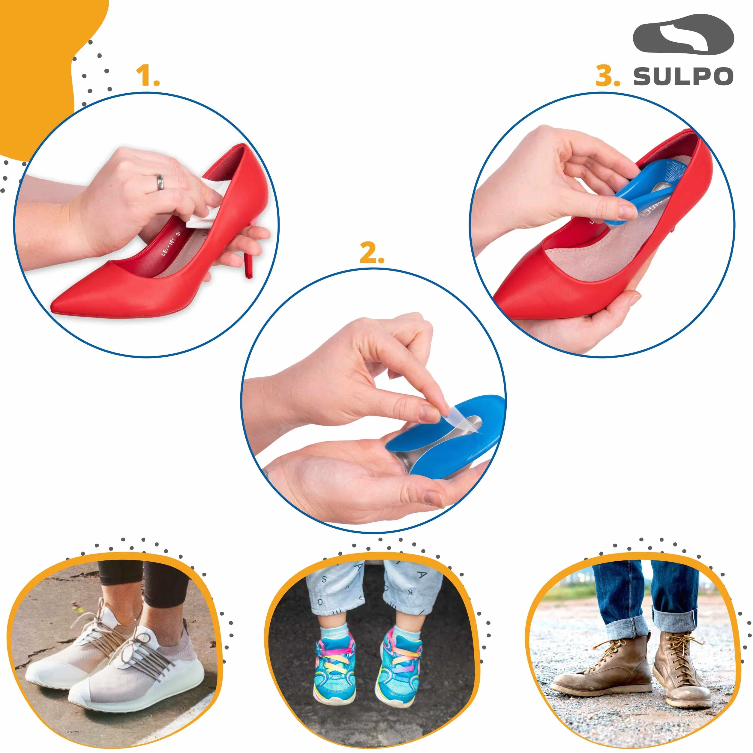 SULPO 2 paia di protezioni per tallone per bambini contro il dolore di pressione per sperone calcaneare, cuscino per tallone a forma di U, misura 30-35