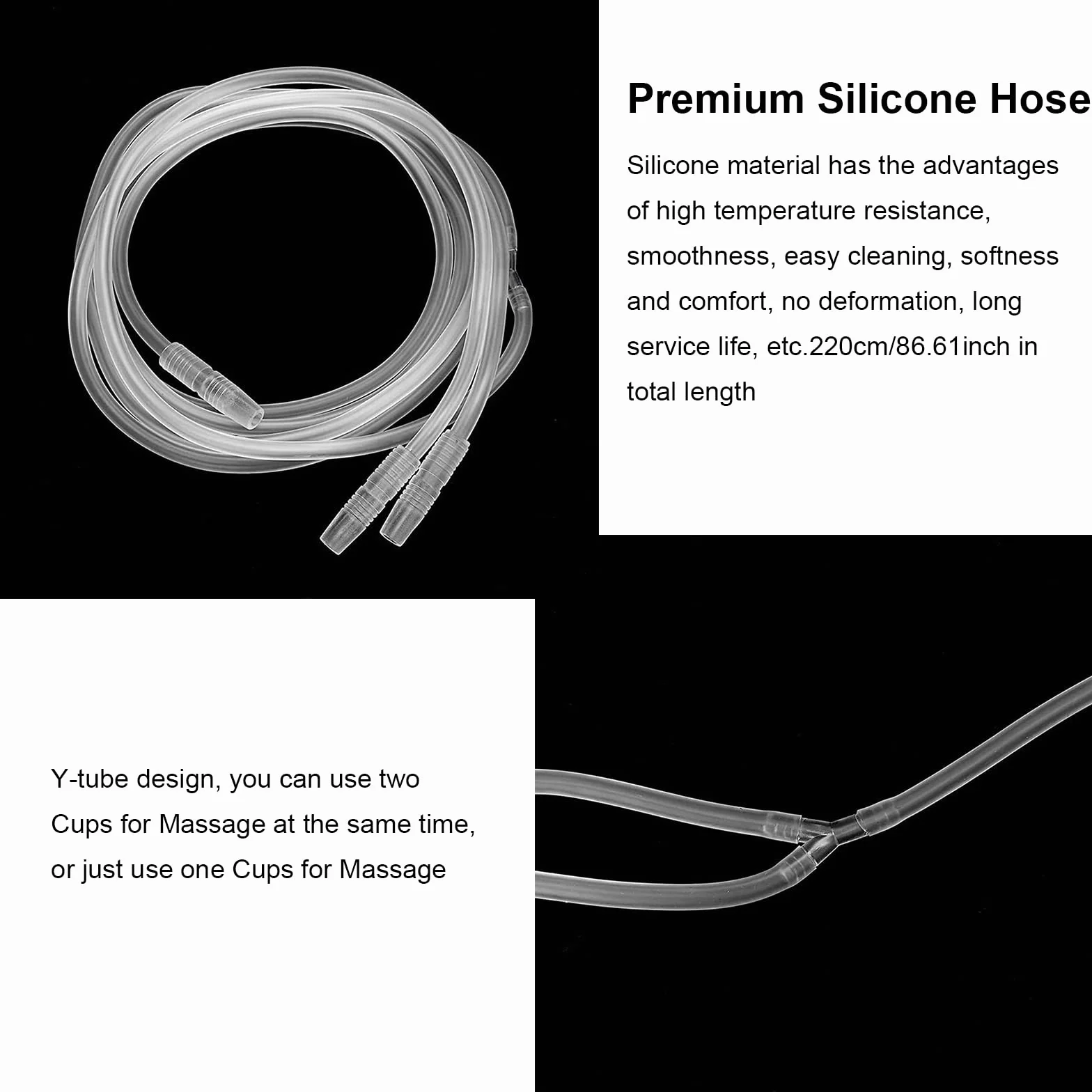 ELITZIA tubo silicone trasparente 6x3 pompa a vuoto seno allargamento macchina digitale bellezza