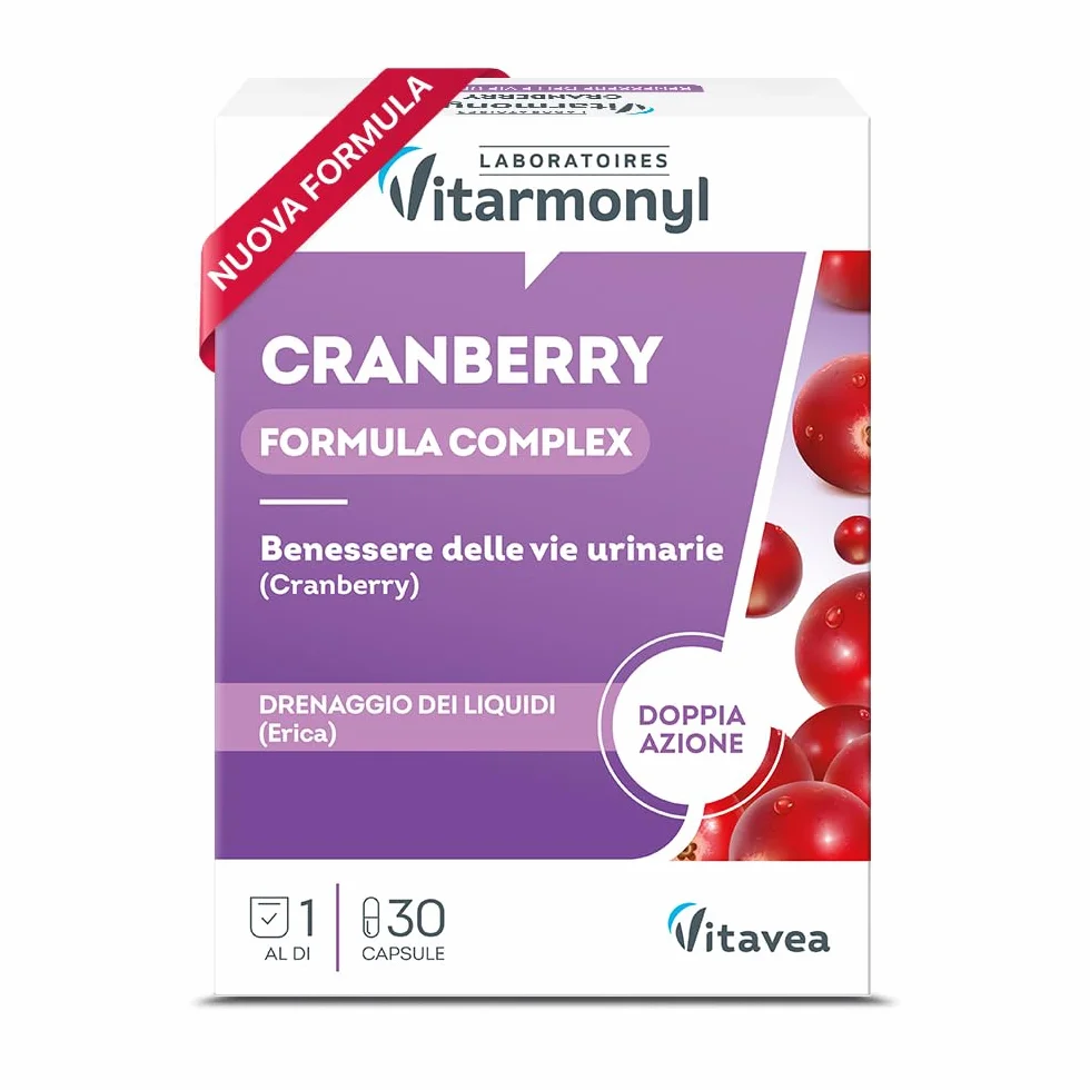 Vitarmonyl Nuova Formula Cranberry Integratore Vie Urinarie Alta Concentrazione 1 Capsula Mirtillo Rosso Erica Cistite 1 Mese