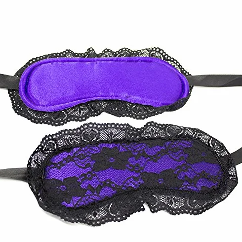 BONDAGERIE® Mascherina per dormire in raso e pizzo Viola