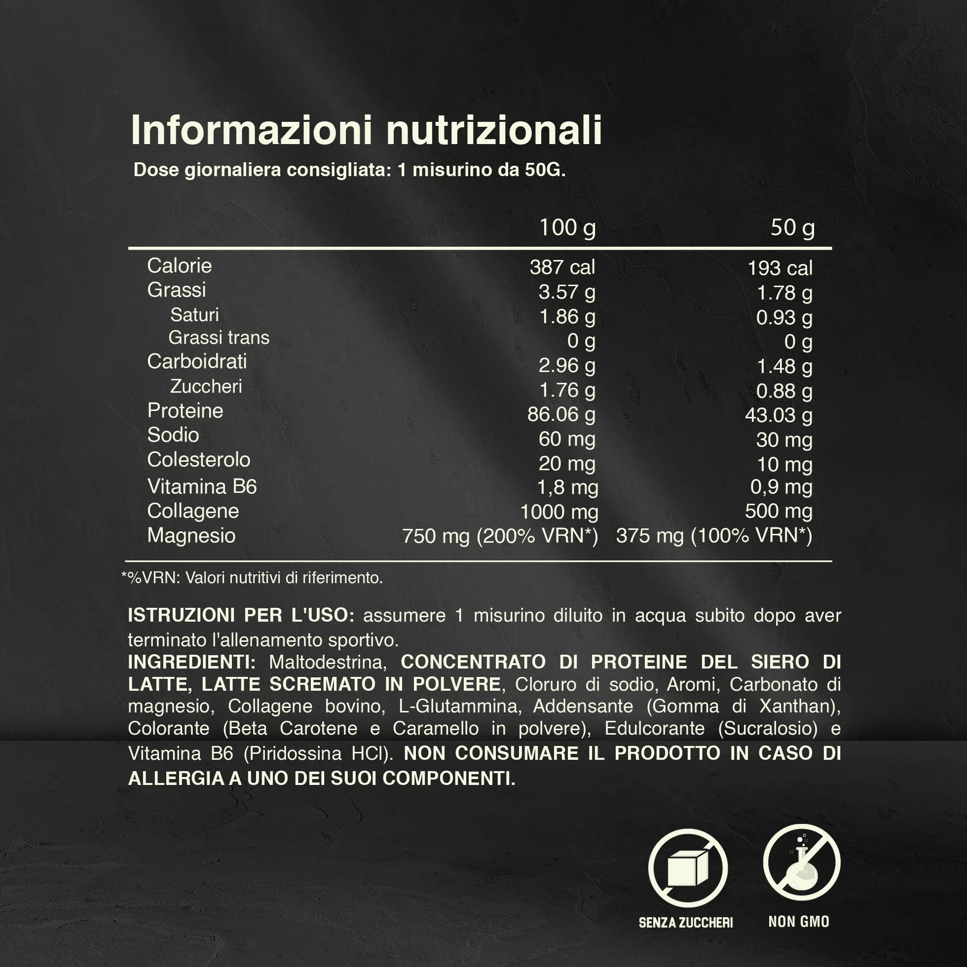 Whey Protein 1kg Caramello con Collagene, Magnesio e Amminoacidi