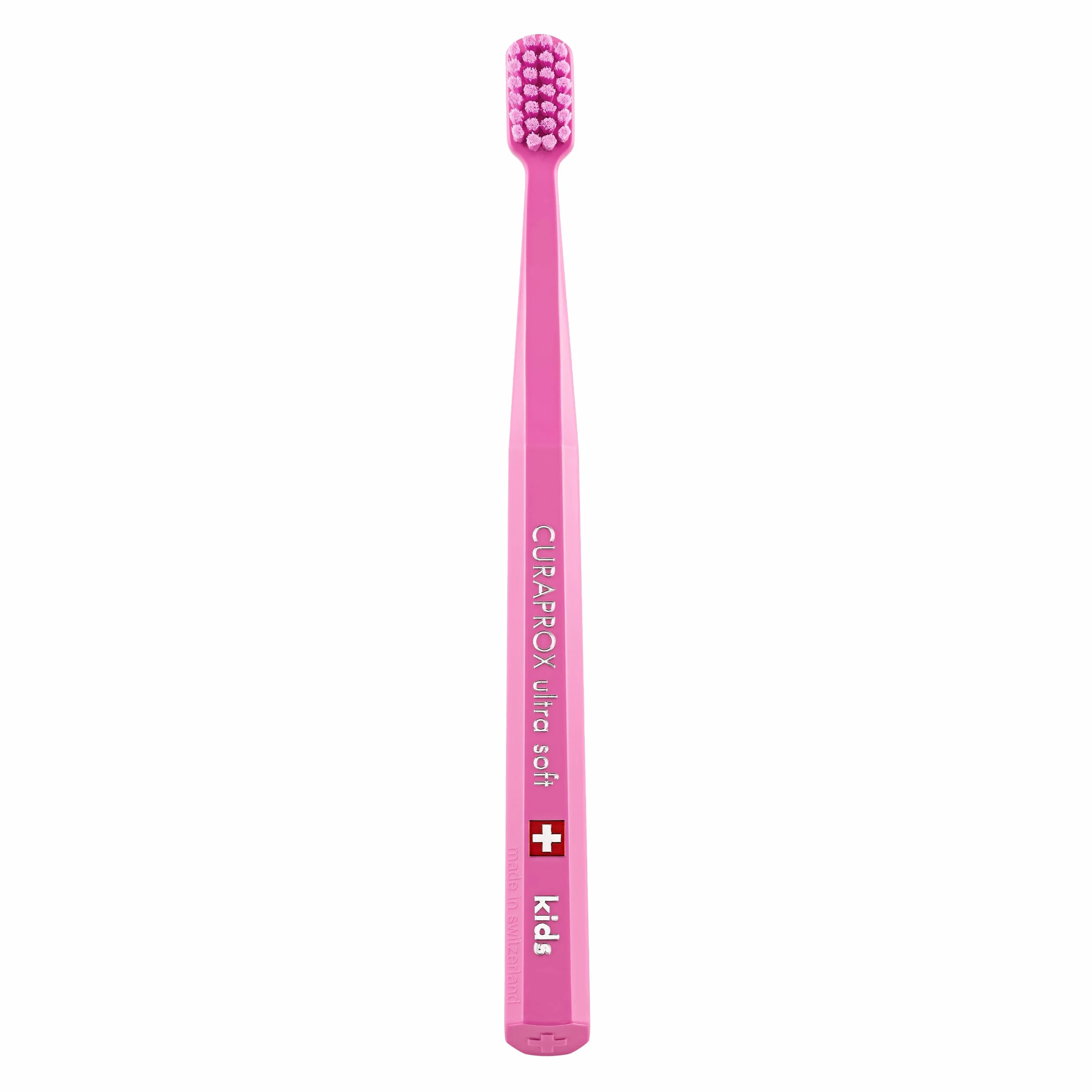 Curaprox Spazzolino CS Kids-Per bambini dai 4 ai 12 anni/Pulizia delicata ultra-morbida | 5.500 filamenti Curen® / Rosa/Confezione singola/Made in Switzerland