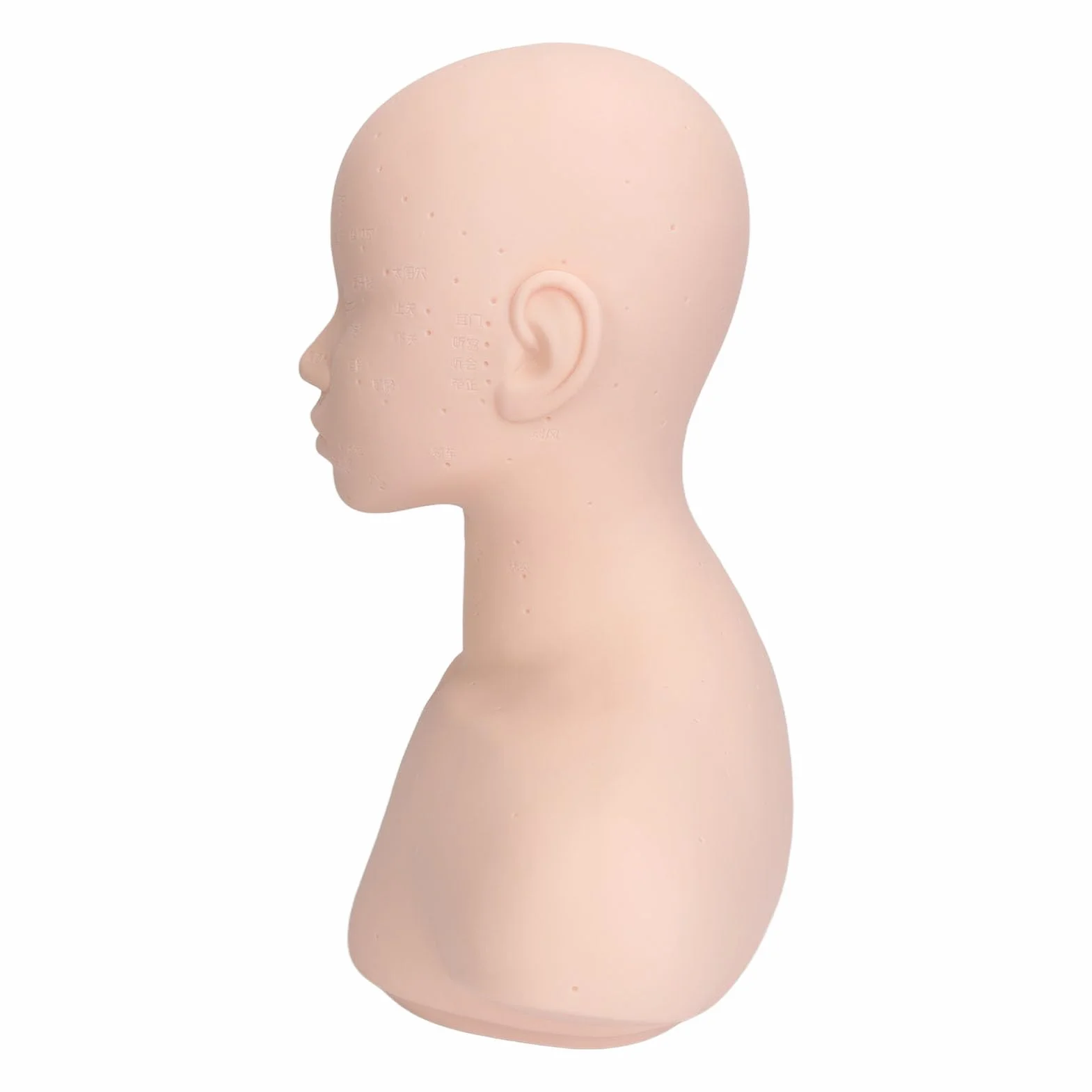 Testa di Manichino per Estetica con Spalle, Modello in PVC per Simulazione Massaggio Agopuntura