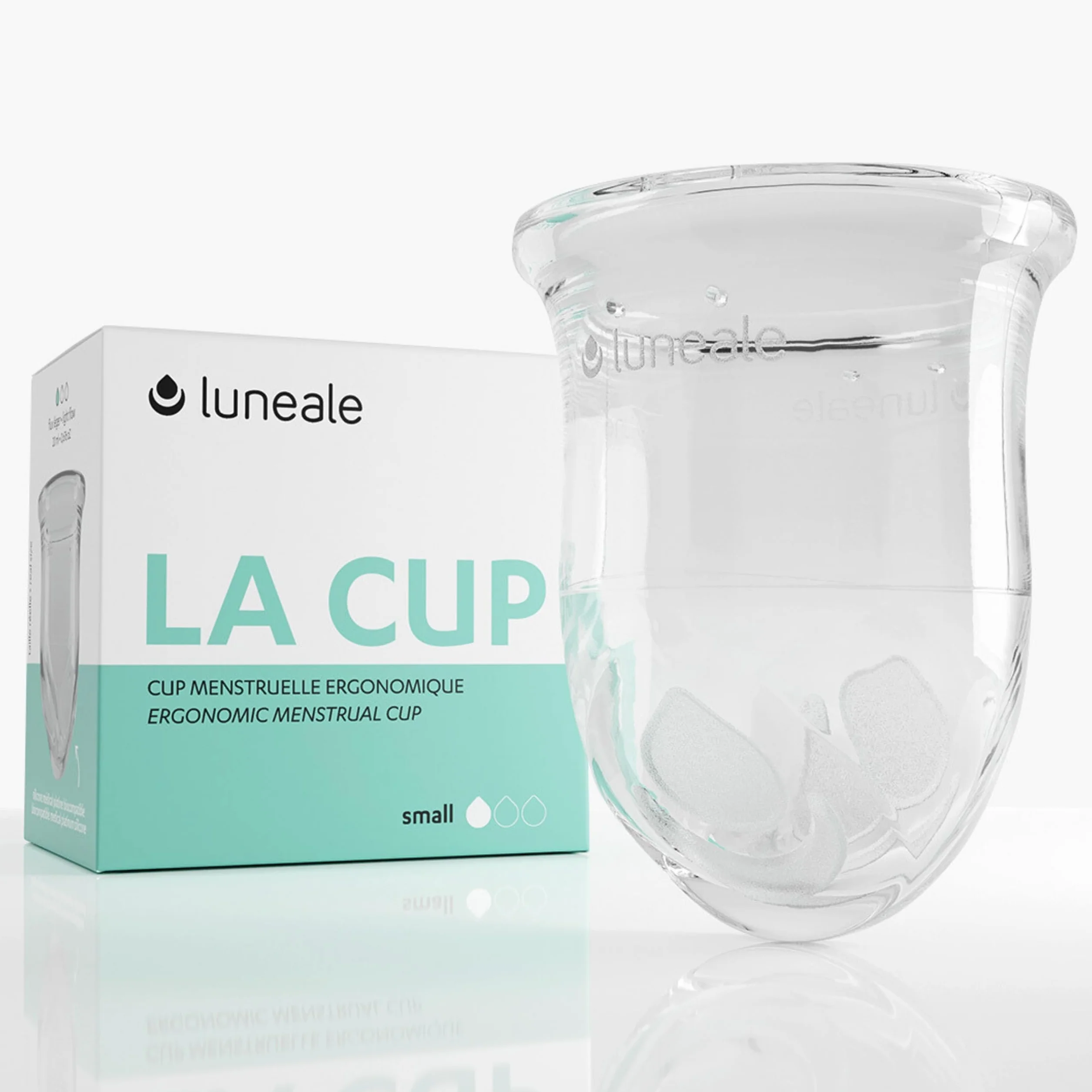 La Cup Luneale - coppetta mestruale - design ergonomico esclusivo creato con ostetriche - fabbricazione francese - 100% silicone medico al platino (S - Flusso leggero/medio)