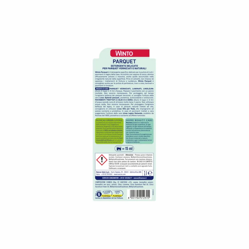 Nuncas Winto Parquet Detergente per Pavimenti in Parquet Multipack 3 x 1000 ml