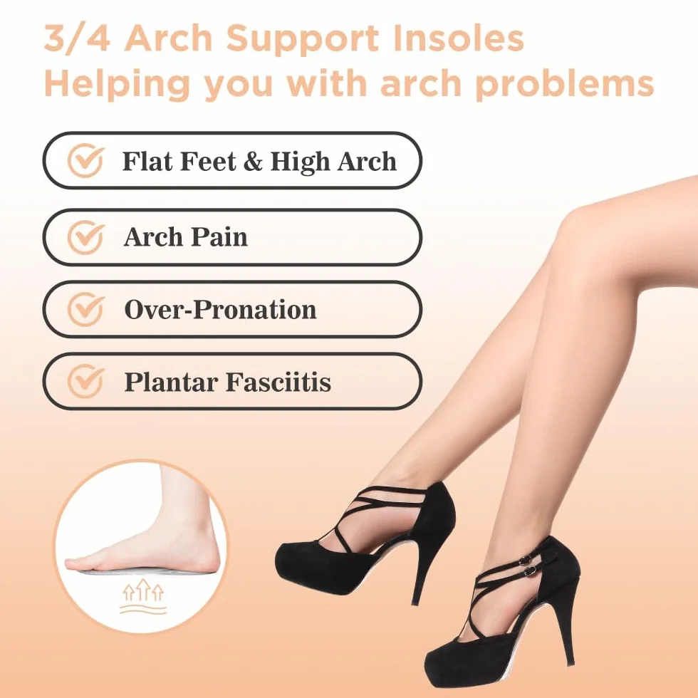 Solette in Gel per Tacchi Alti Donna, Supporto Arco, Trasparente