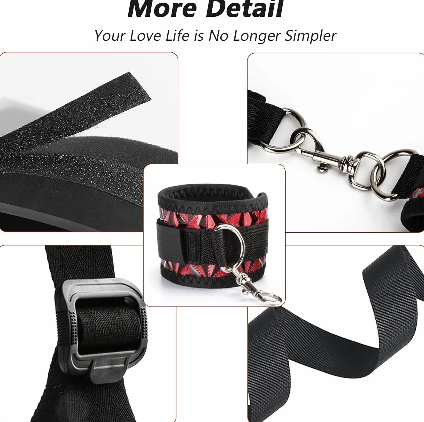 Cuscino con cintura per bondage in pelle, supporto per posizione profonda, imbracatura regolabile per coppie