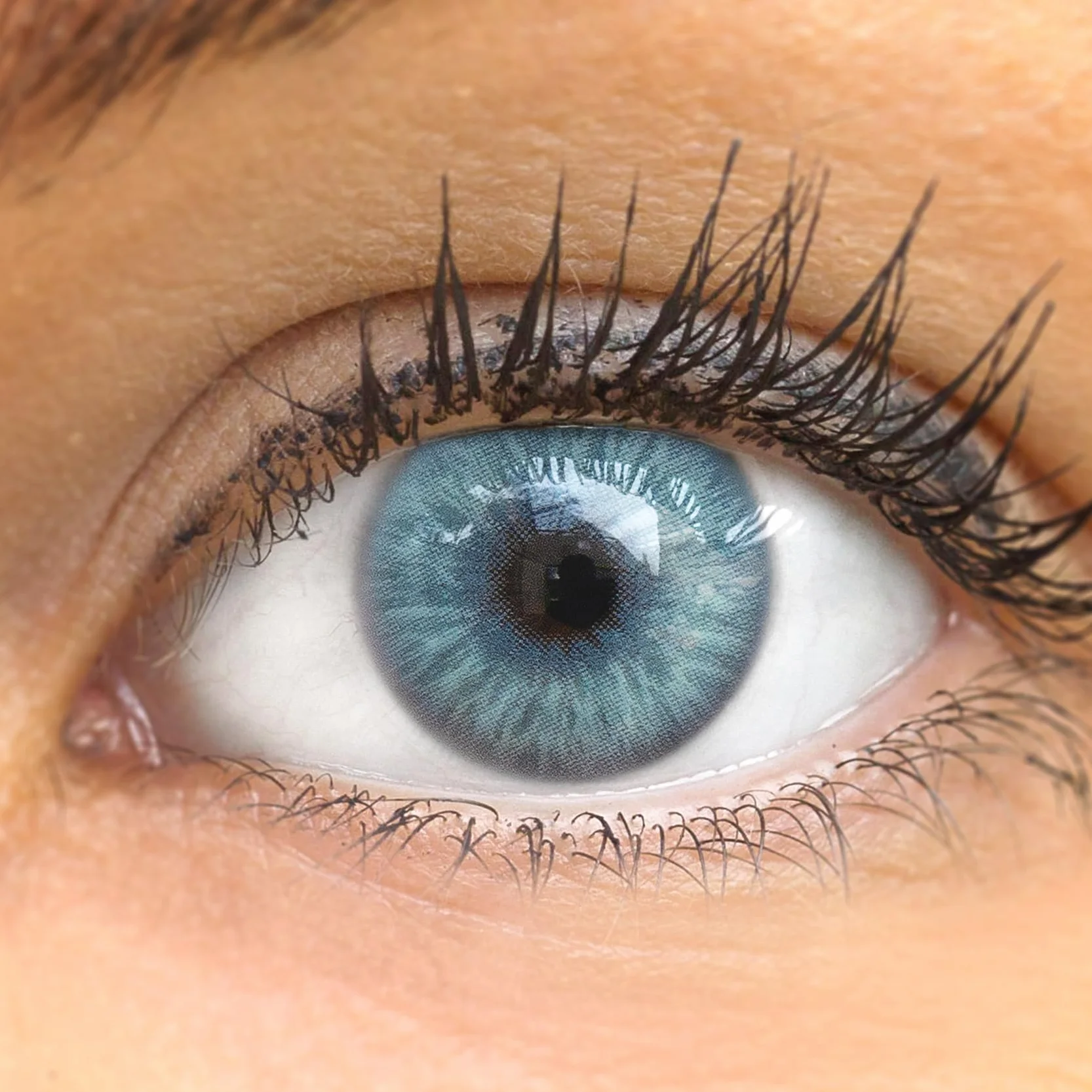 GLAMLENS Lenti a Contatto Colorate Blu Catania Ice Blue - 2 Pezzi - DIA 14,20 - Senza Correzione 0.00 Diottrie