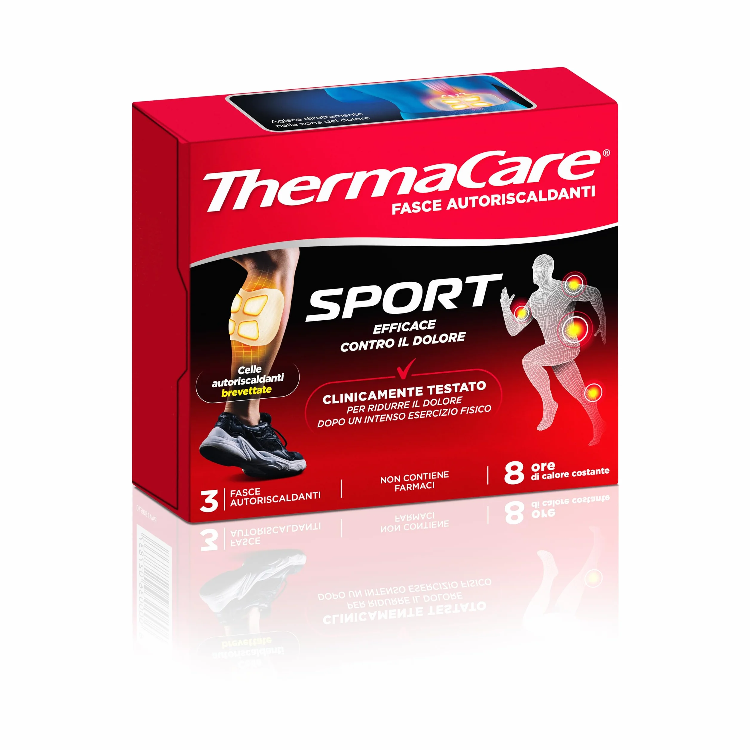 ThermaCare Sport 3 Fasce Autoriscaldanti per Dolori Muscolari Cerotti Riscaldanti 8 Ore Calore Terapeutico