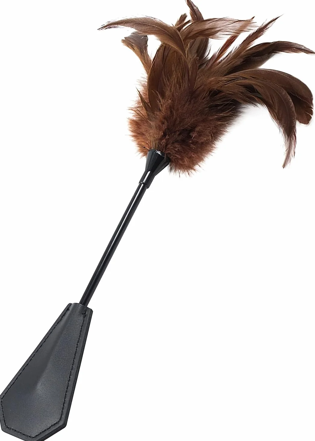 Teaser con piume sintetiche 38 cm marrone