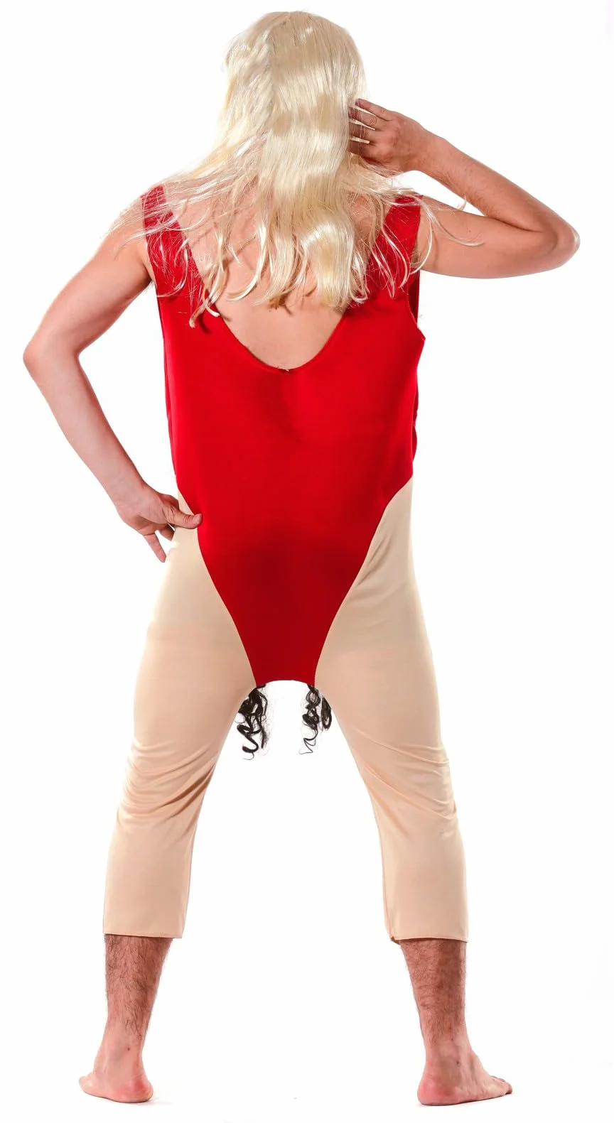 FIESTAS GUIRCA Costume da Bagnino per Uomo Tuta e Petto Rosso e Naturale