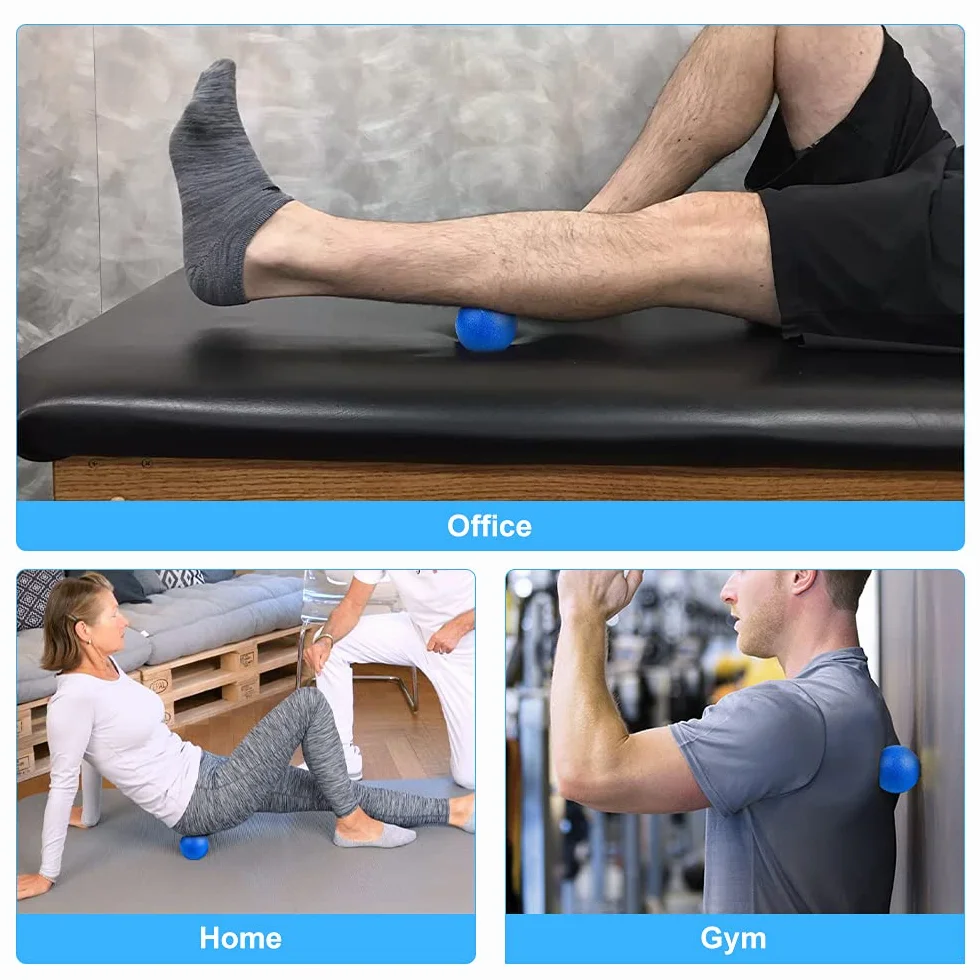 URAQT Set di 2 palline per massaggio a punte, per terapia fisica, palla di lacrosse dura e palla da massaggio con punte per rilassamento miofasciale e massaggio profondo dei trigger point