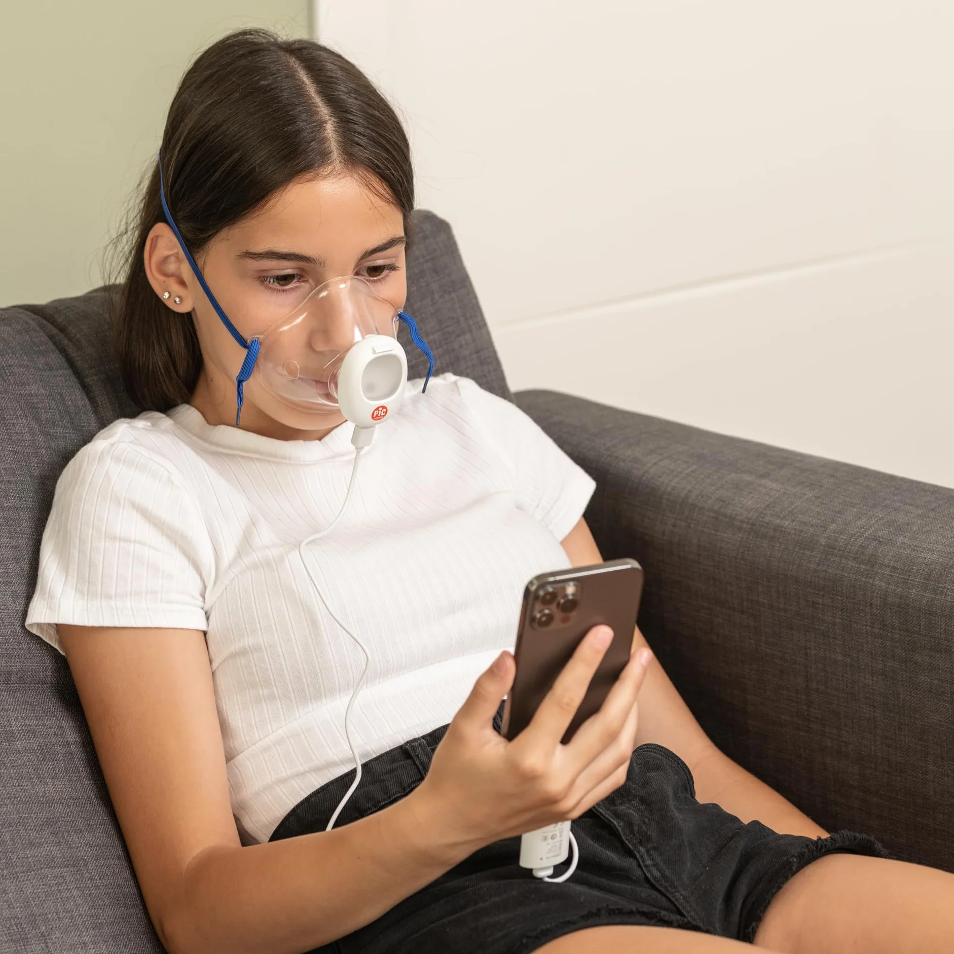 Pic Solution AirEasy On Apparecchio aerosolterapia tecnologia mesh