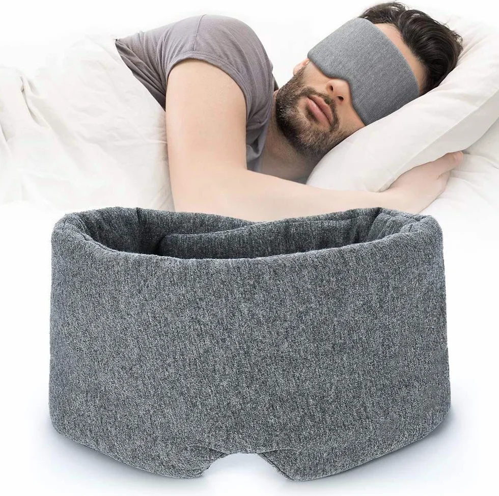 Mascherina oscurante in 100% cotone fatta a mano, comoda e traspirante, per dormire, regolabile, con custodia da viaggio, ottima compagna per la notte, per donne, uomini e bambini