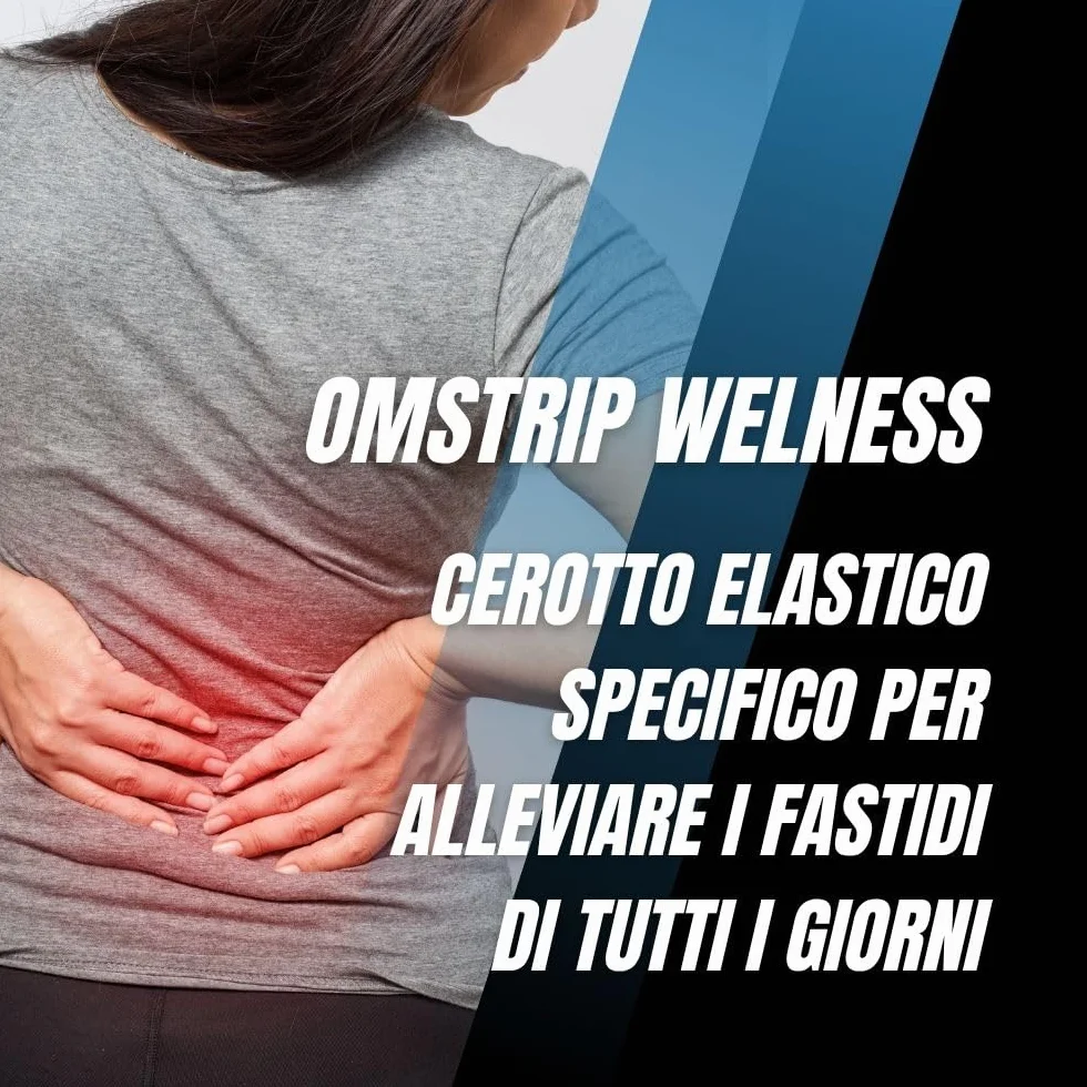 Omstrip Mix Cerotti (8 Pezzi: 4 Sport + 4 Wellness), Supporto Drug-Free di 72 Ore per Performance, Recupero Muscolare e Sollievo da Dolori Muscolari, Cerotto Kinesiologico con FIR e Tecnologia F7
