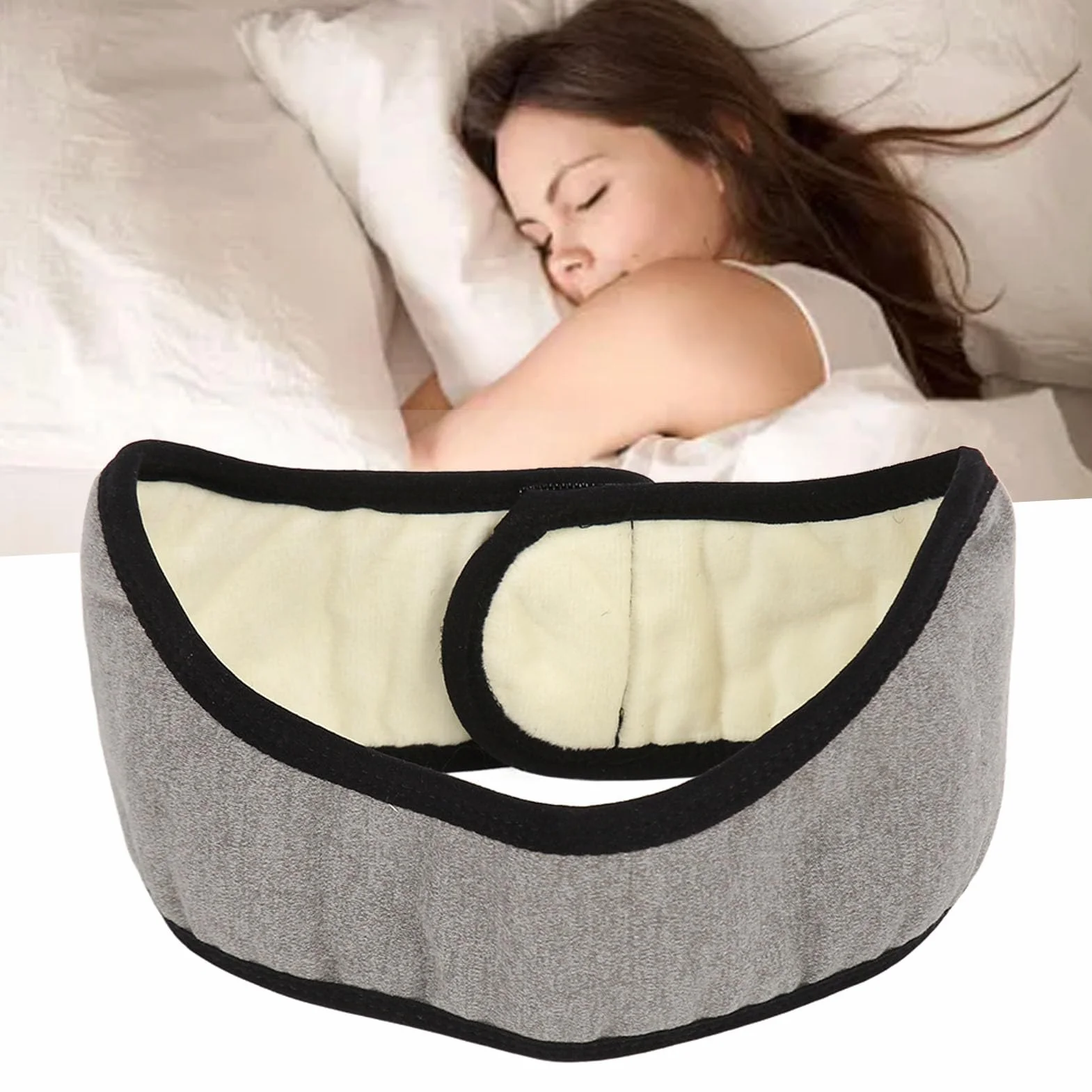Cuffia Antirumore Insonorizzata in Morbido Tessuto di Poliestere, Leggera, con Cancellazione del Rumore, Fascia per Capelli, Tappi per le Orecchie, per Dormire, Studiare, Lavorare(Grigio)