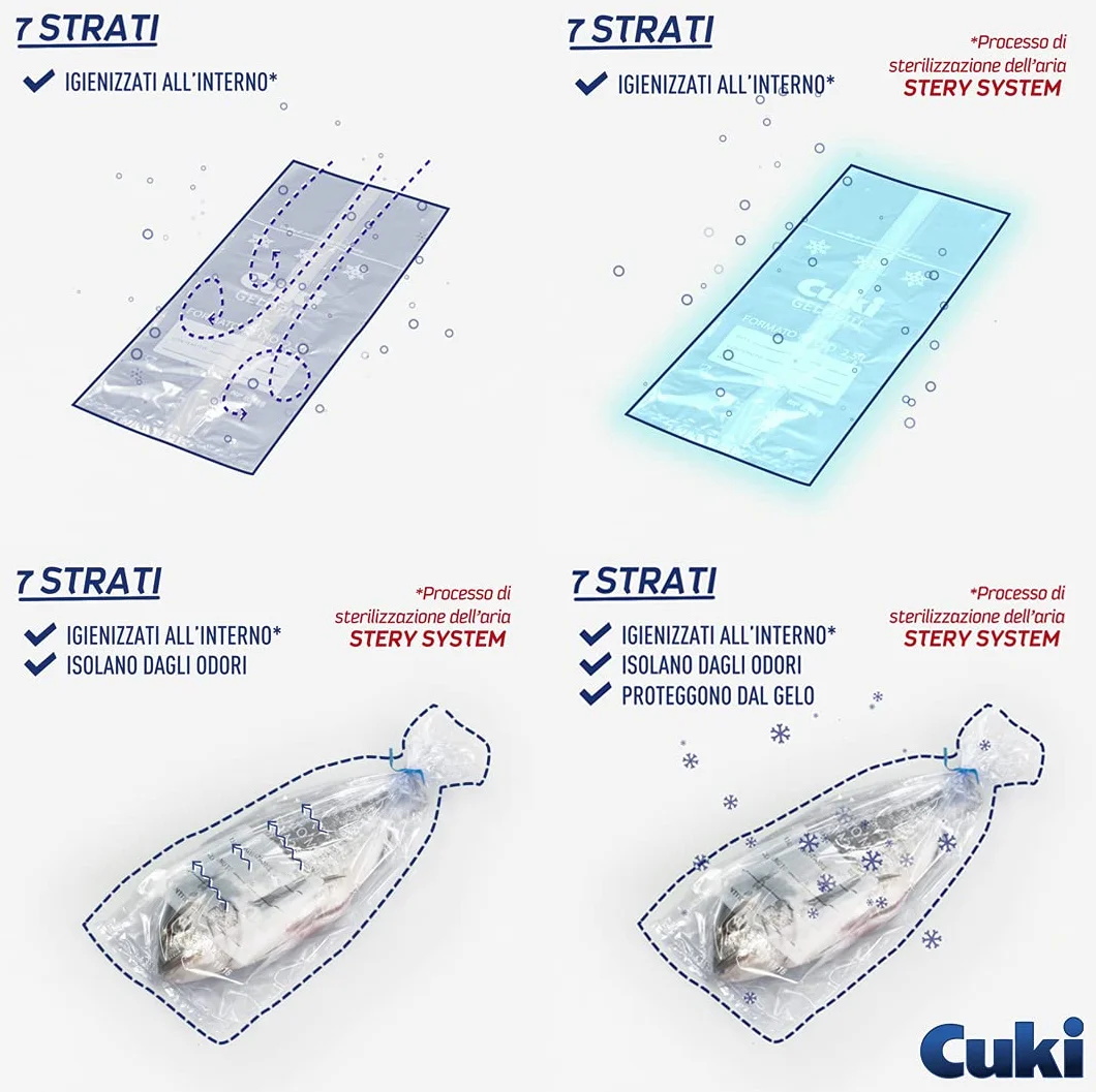 Cuki Gelopiù Sacchetti Freezer 7 Strati 17 x 22 cm 0,7 L 160 Pezzi