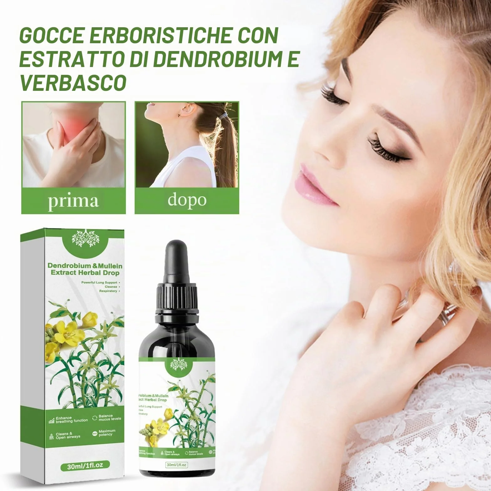 Potente pulizia polmonare,Gocce di estratto di verbasco,Essenza di erbe polmonari,Essenza di salute polmonare erba,Pulizia e protezione respiratoria,Potente pulizia dei polmoni