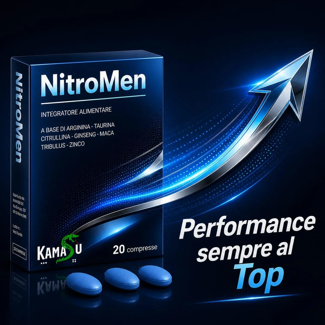 Integratore Uomo Potenziato -Maca nera, Arginina, Citrullina, Taurina, Tribulus e Zinco - Supporto Energetico, Tonico per Resistenza Vitalità Maschile