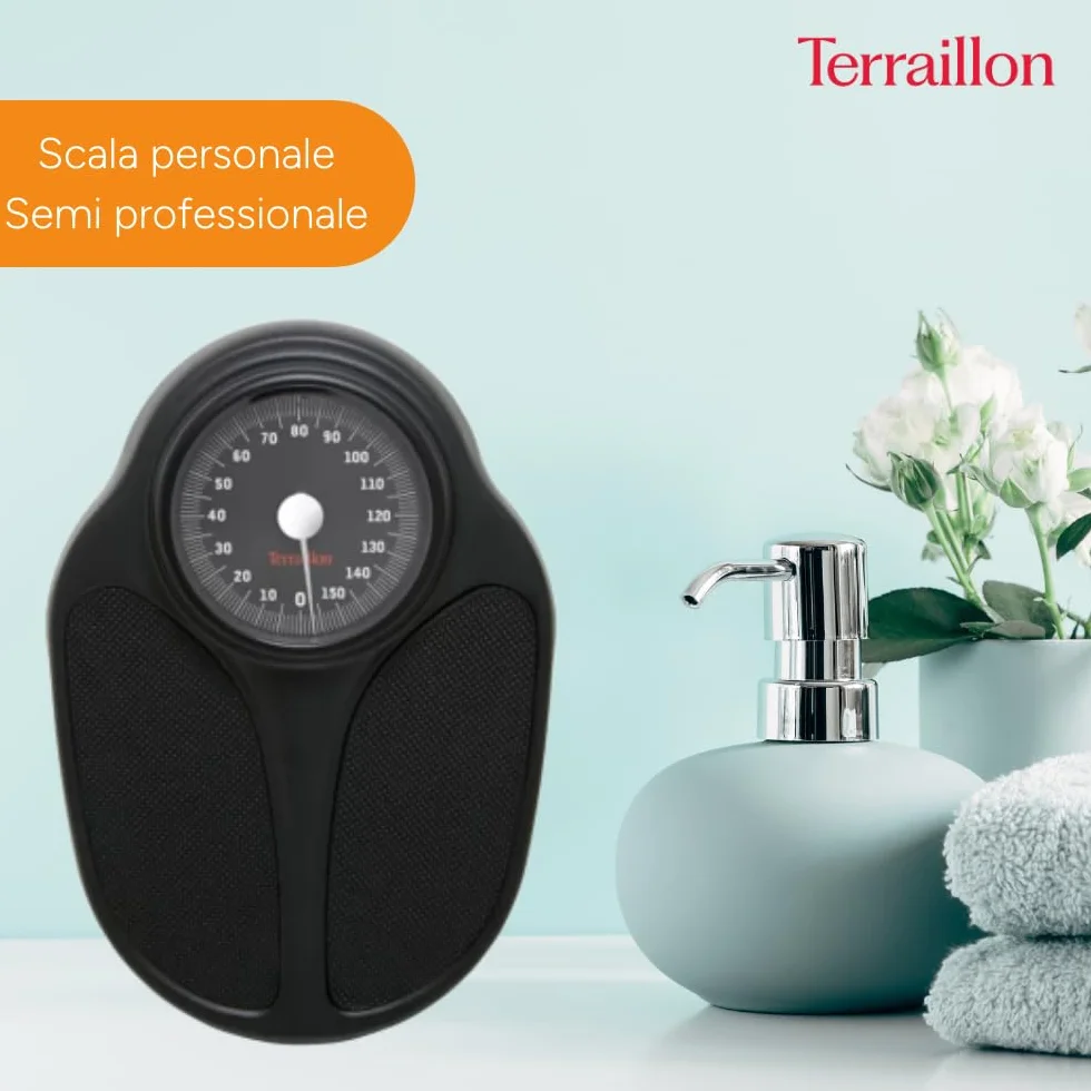 Terraillon – Bilancia pesapersone meccanica, quadrante grande, colore nero