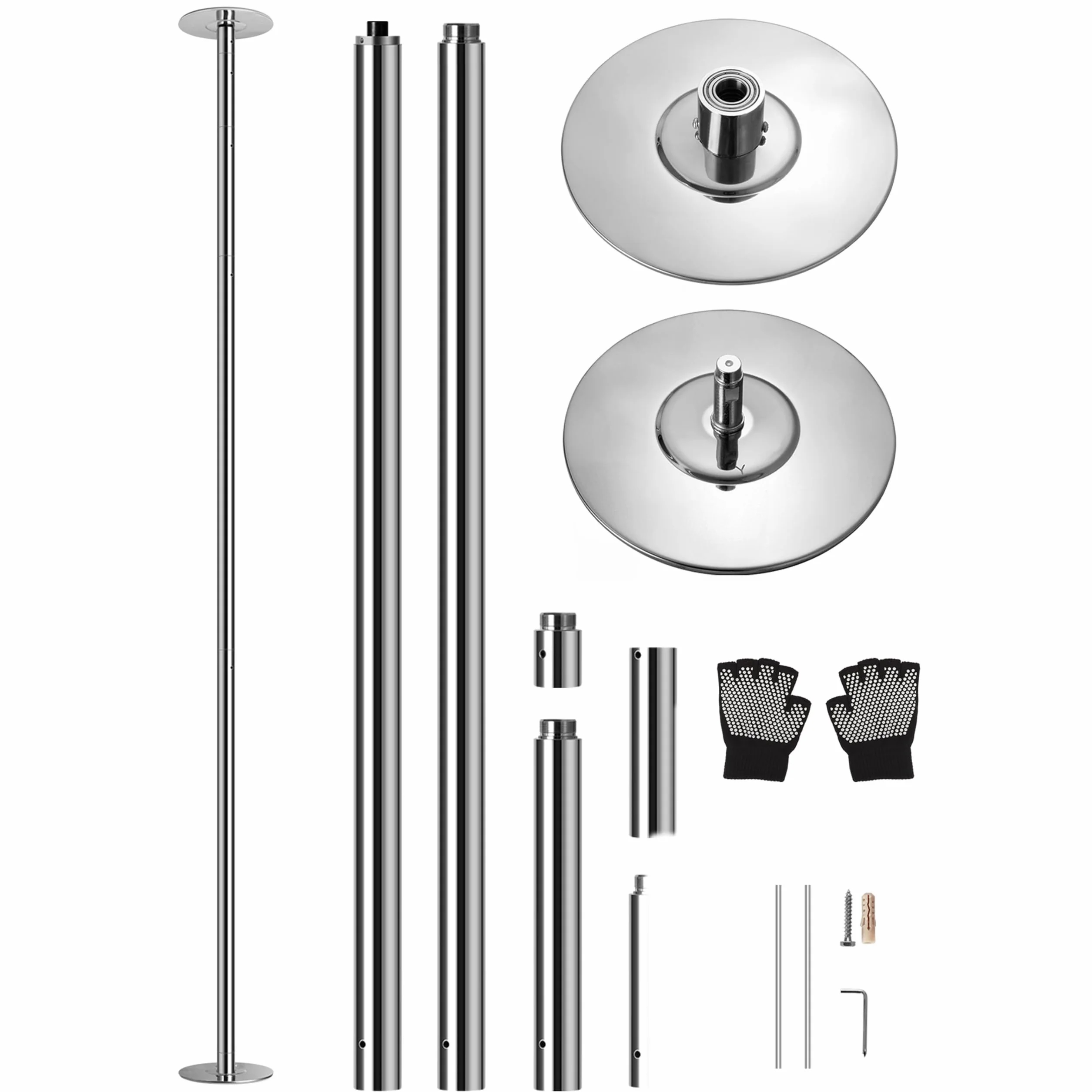 SereneLife Spinning Dance Pole - Portable & Removable Stripper Fitness Pole, Adjustable & Smooth Connection