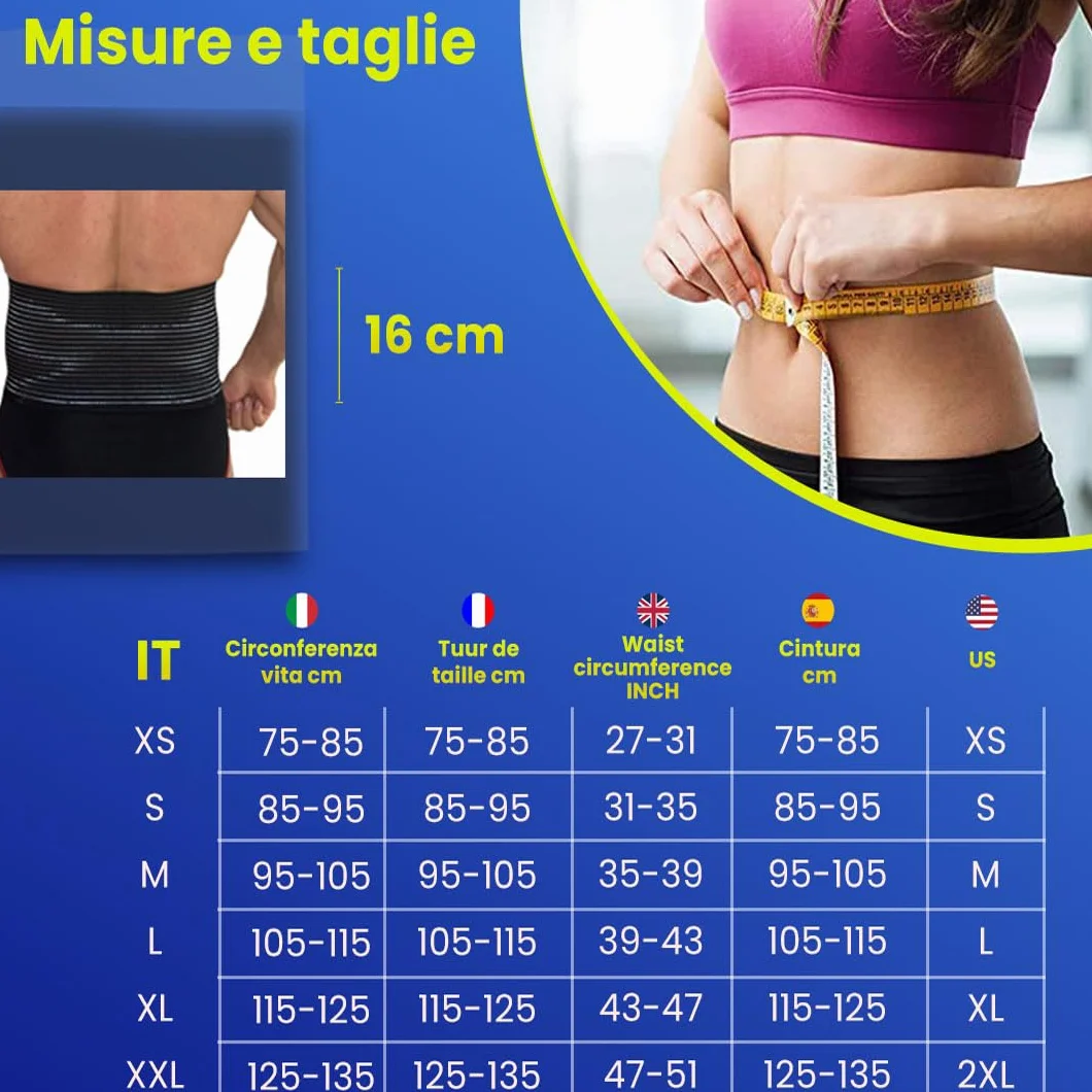 BODYPERFECT Fascia ernia ombelicale Pancera Post operatoria Cintura Post Parto Elasticizzata A Strappo Altezza 16 Cm Made in Italy (Bianco, L)