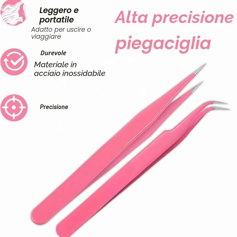 Pinzetta, 2 Pinzetta Extension Ciglia e 1 Pennello Ciglia, Kit Pinzetta per Ciglia, Pinzette Diritto e Curvo Tip Pinzette, Professionale Pinzette in Acciaio Inox, per Estensioni Ciglia, DIY