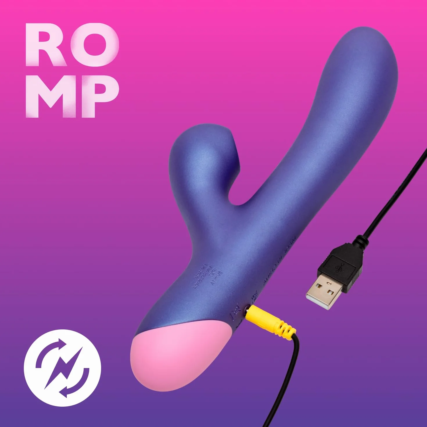 ROMP Pulse Vibratore Rabbit con Suzione Clitoridea | Sex Toy avec Tecnologia Pleasure Air | Vibratore per il Punto G e Clitoride | Ricaricabile e Impermeabile | Giocattolo Sessuale Adulti per Donna