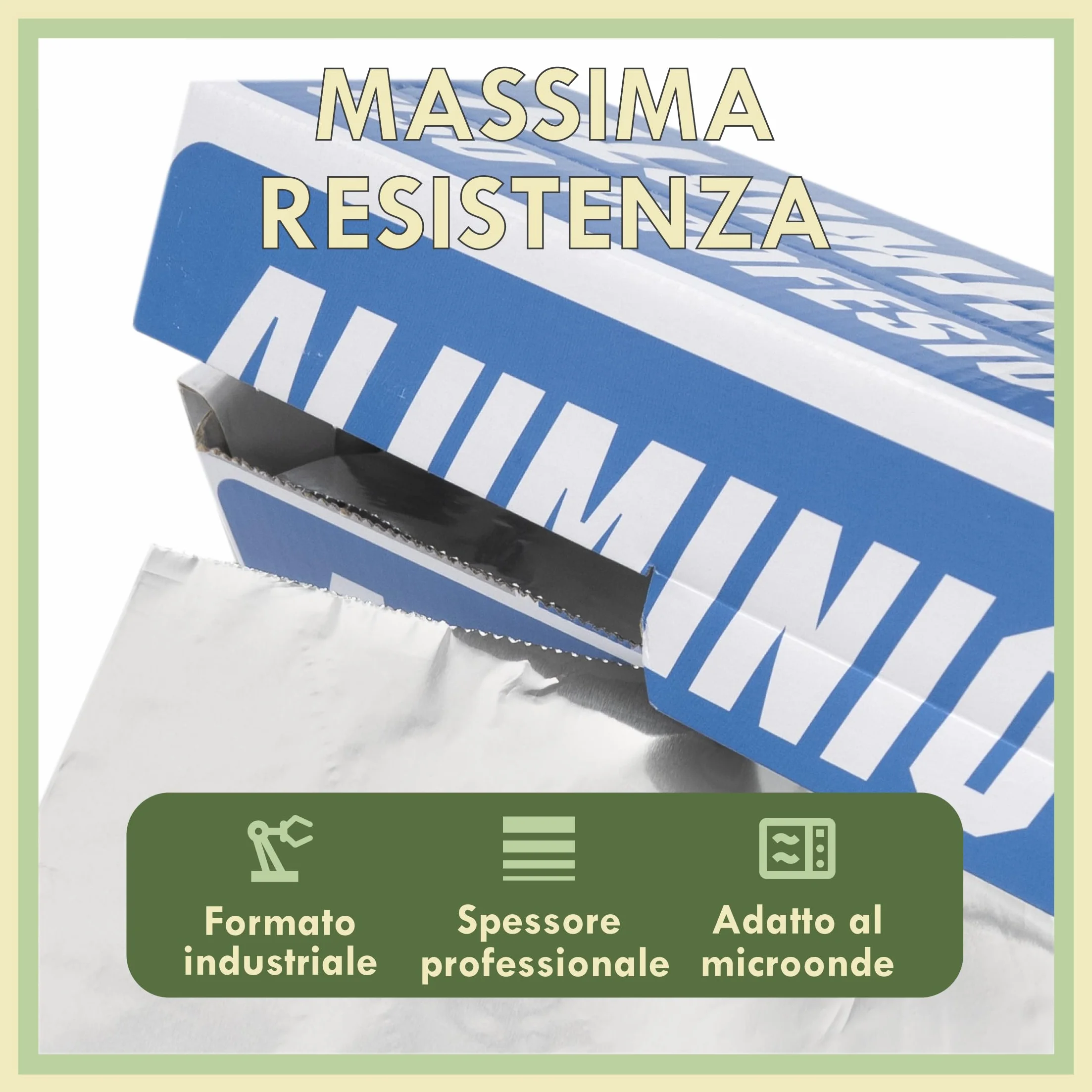Carta Alluminio Professionale 30 cm 1,1 kg Extra Spesso Argento