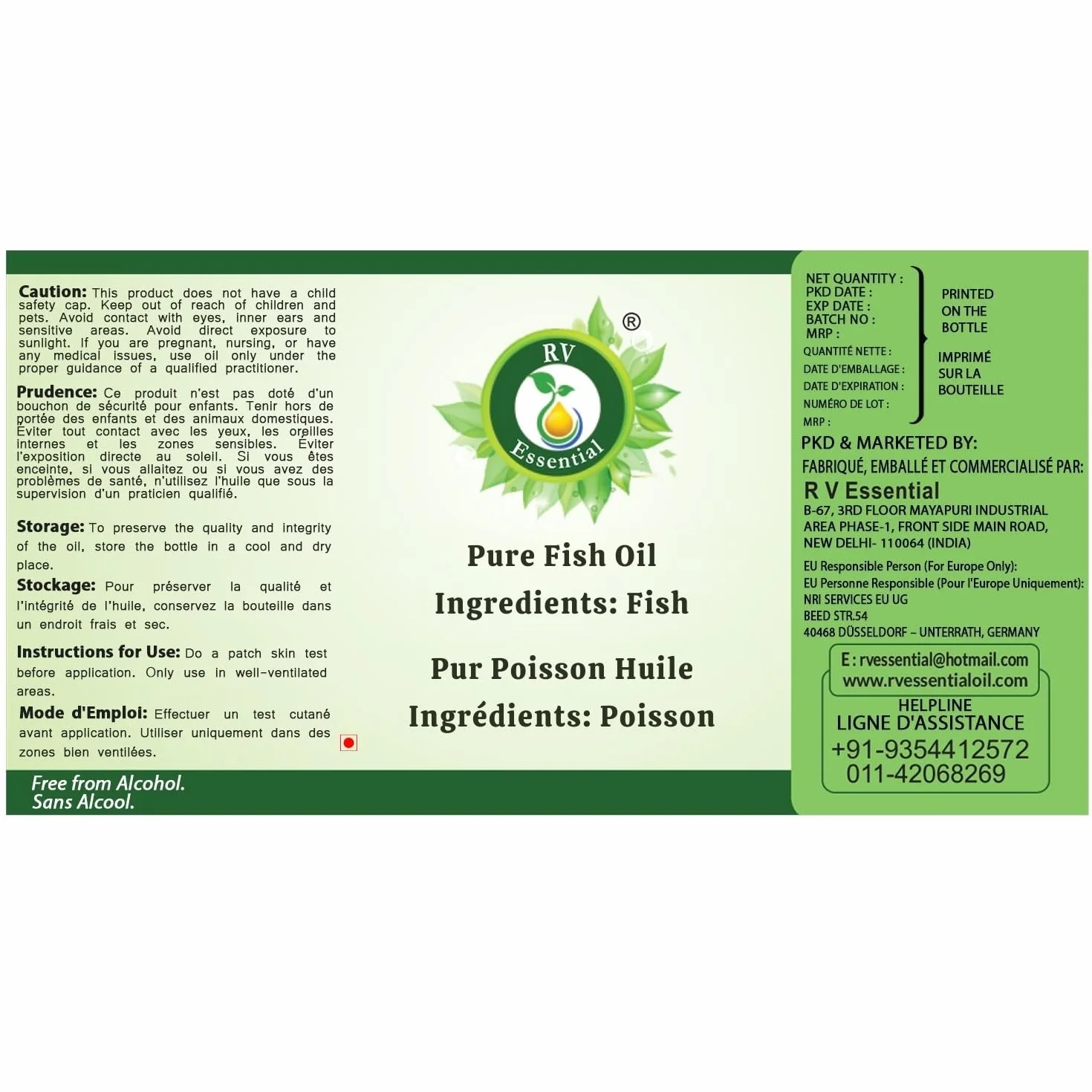 Olio di pesce puro di fegato di merluzzo 10ml