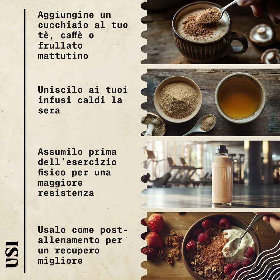 NaturaleBio Miscela di funghi in polvere 200g. Aumenta l'energia, favorisce la concentrazione, supporta l'intestino e il sistema immunitario. Bio, vegano, senza glutine e non OGM. Facile da consumare.