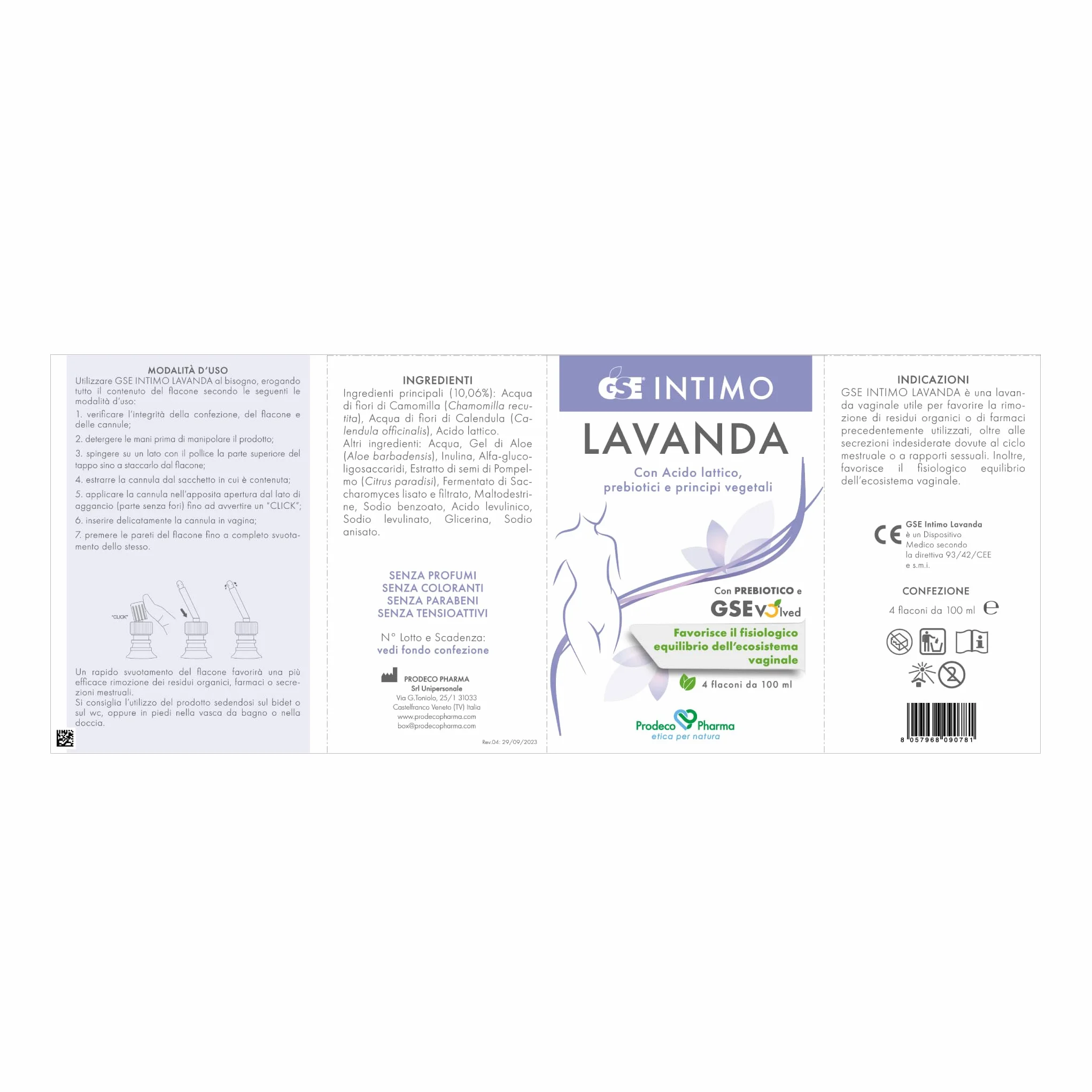 Prodeco Pharma GSE INTIMO LAVANDA 4X100ML