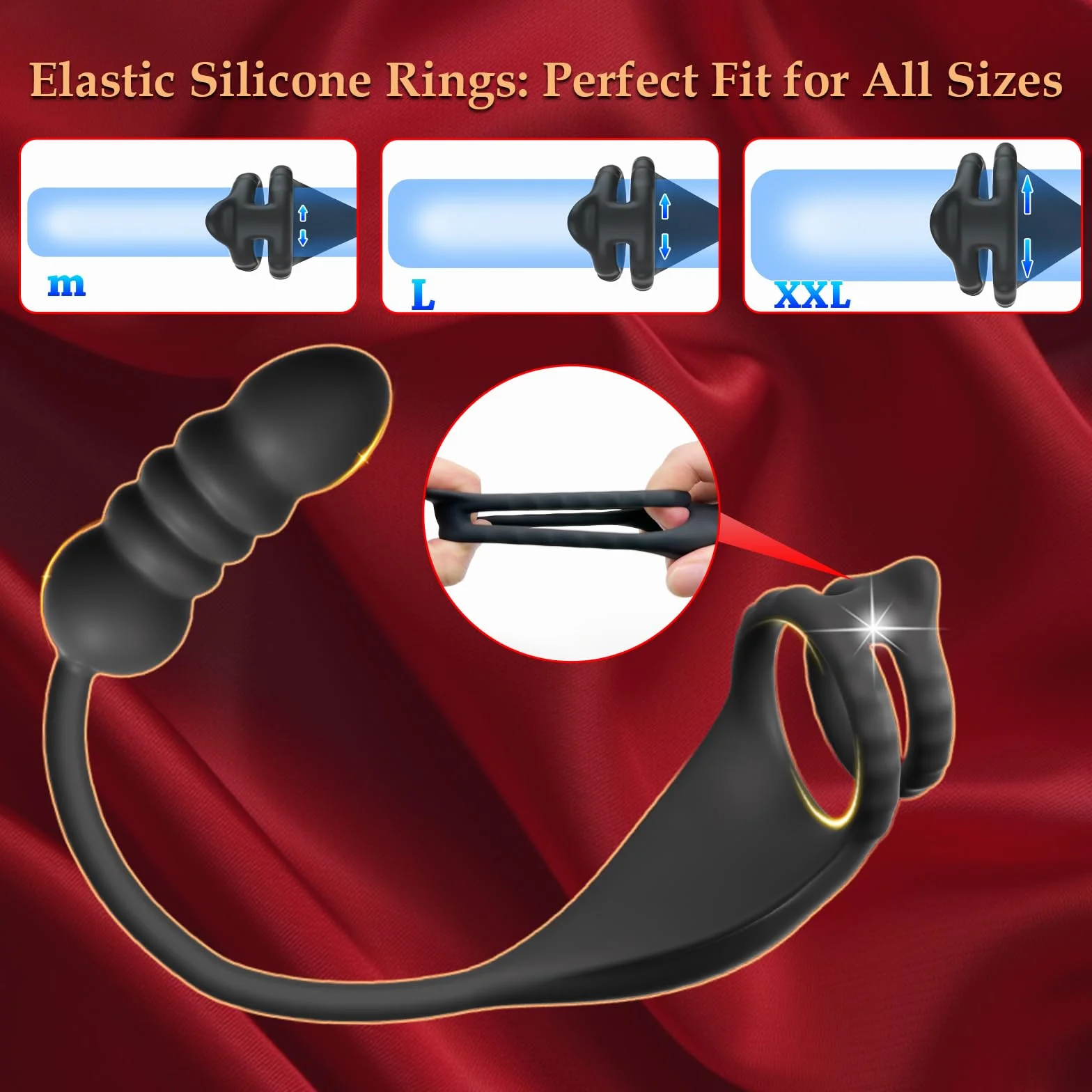 Thrusting Massaggiatori Prostata con Anelli per Uomo e Coppia, Vibratore Sex Toys per Stimolare il Anali Uomo, Medical Silicone Penis Ring con 9+9 Modalità, Morbido ed Elastico, Durevole (YDL-013)